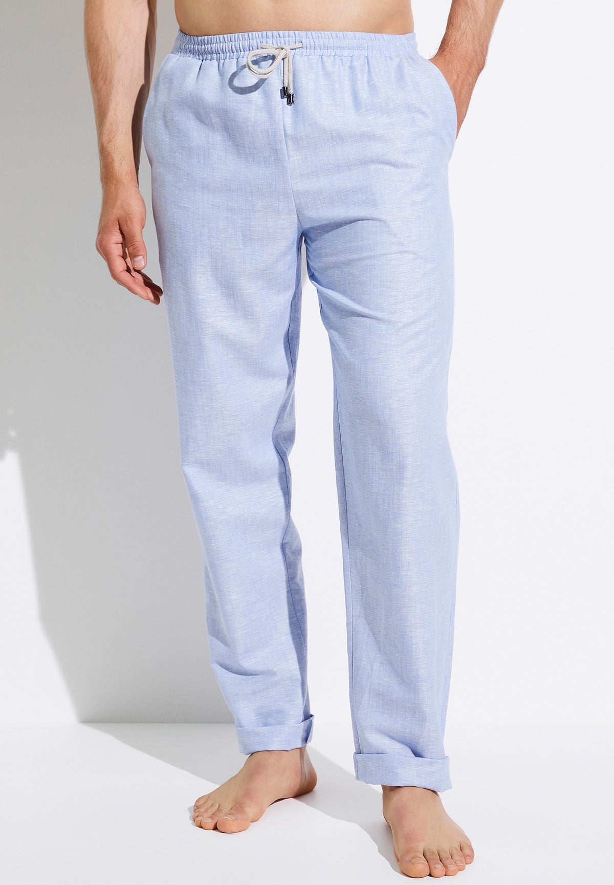 Linen Blend | Pantalon - light blue