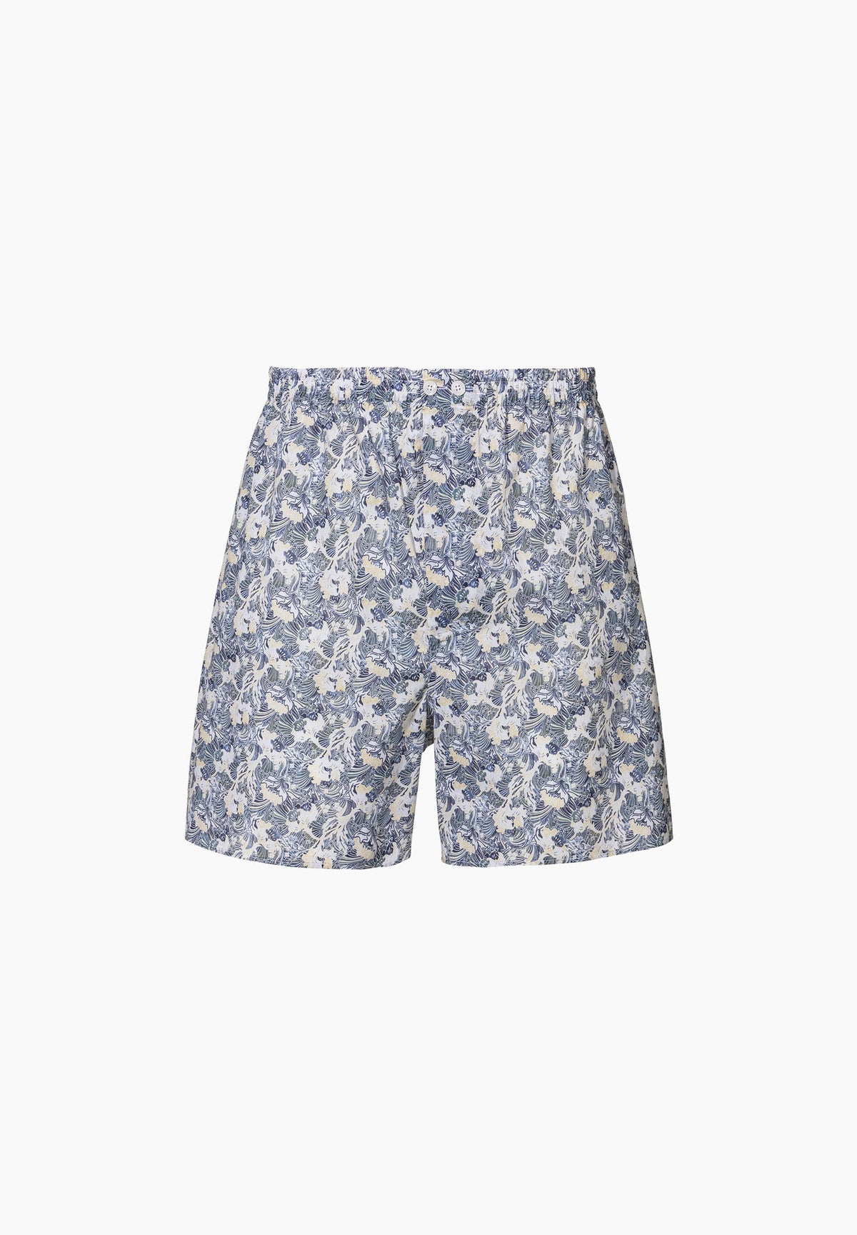 Cotton Voile Print | Boxer Shorts - yellow-blue