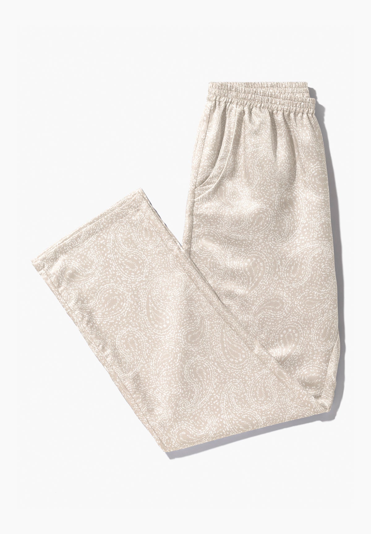 Cotton/Silk Print | Pantalon - paisley sand