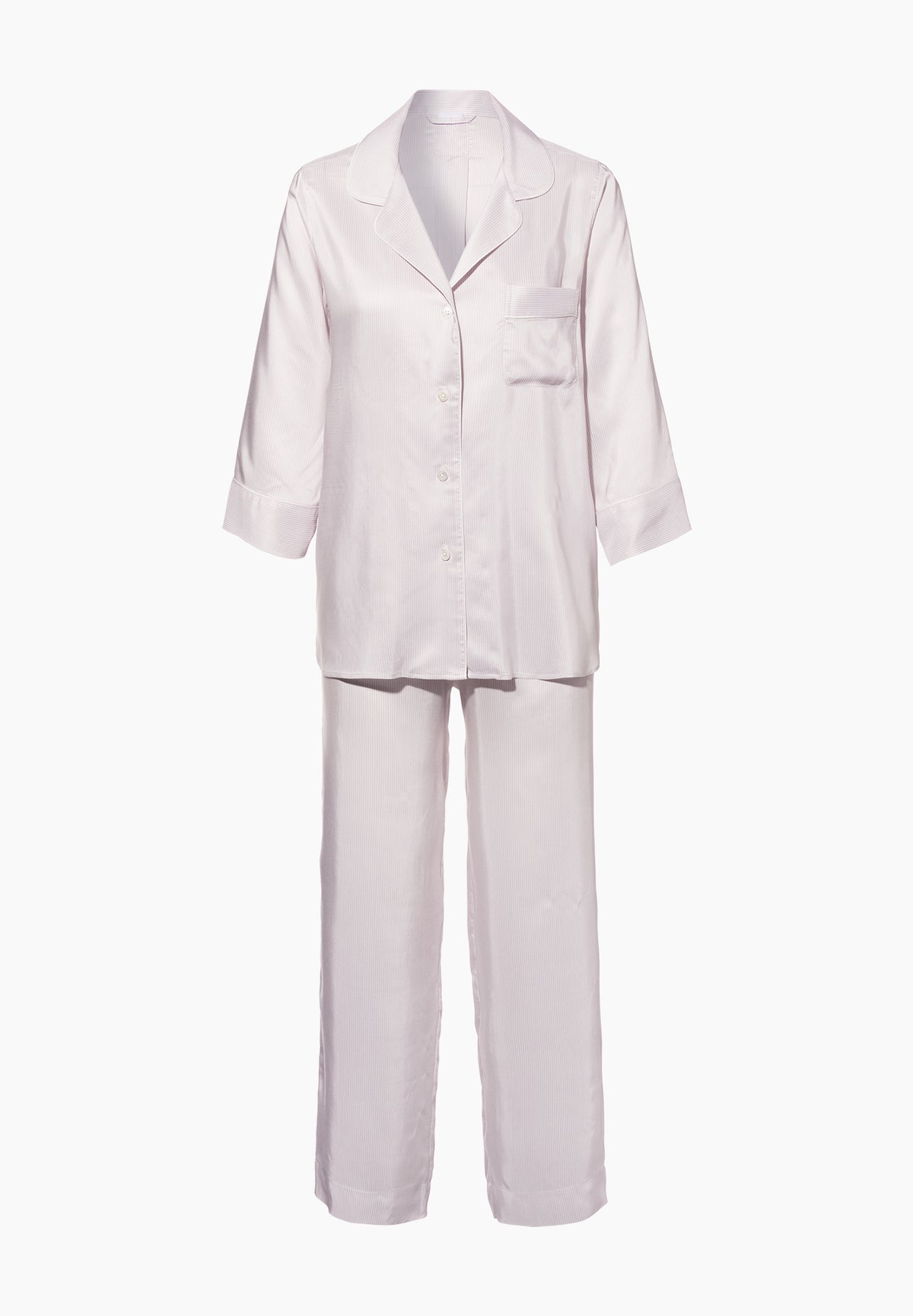 Feminine Stripes | Pyjama Cropped 3/4 Sleeve - lilac stripes