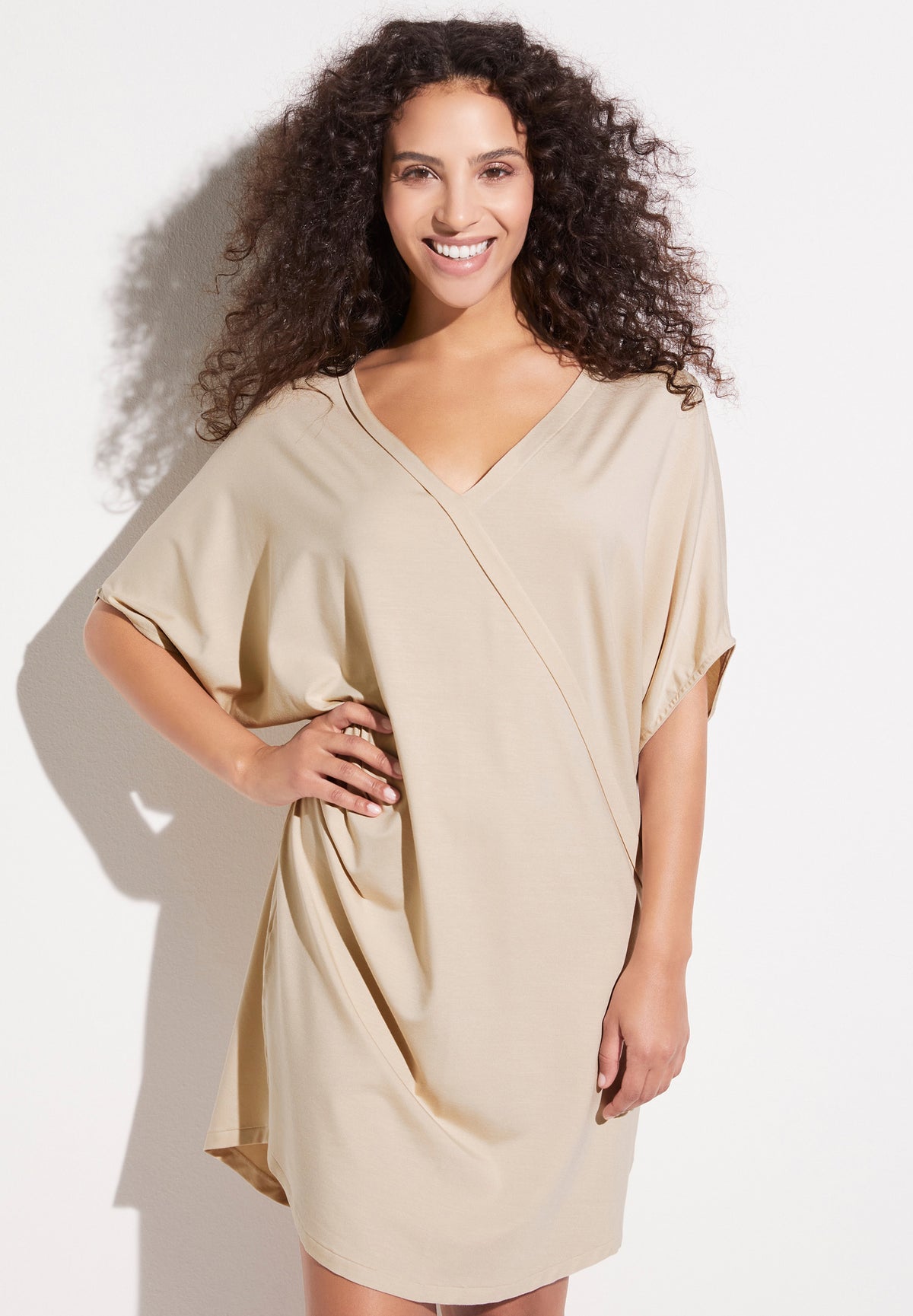 Pureness | Robe courte manches courtes - oatmeal