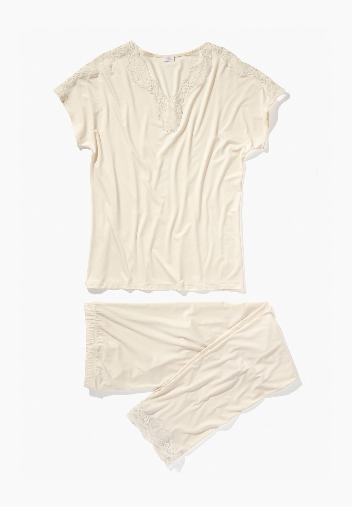 Sensual Fashion | Pyjama Cropped Short Sleeve - offwhite