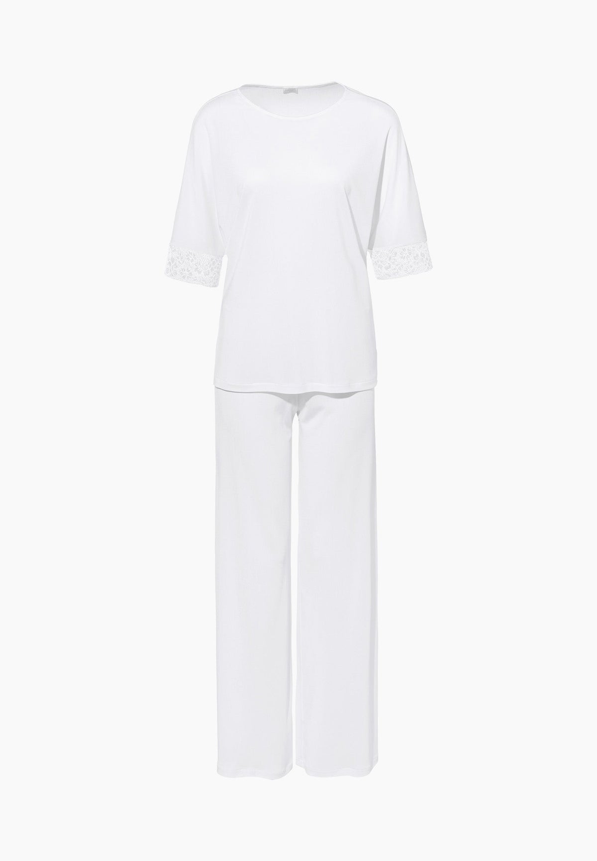 Silk Charmeuse | Pyjama lang kurzarm - white