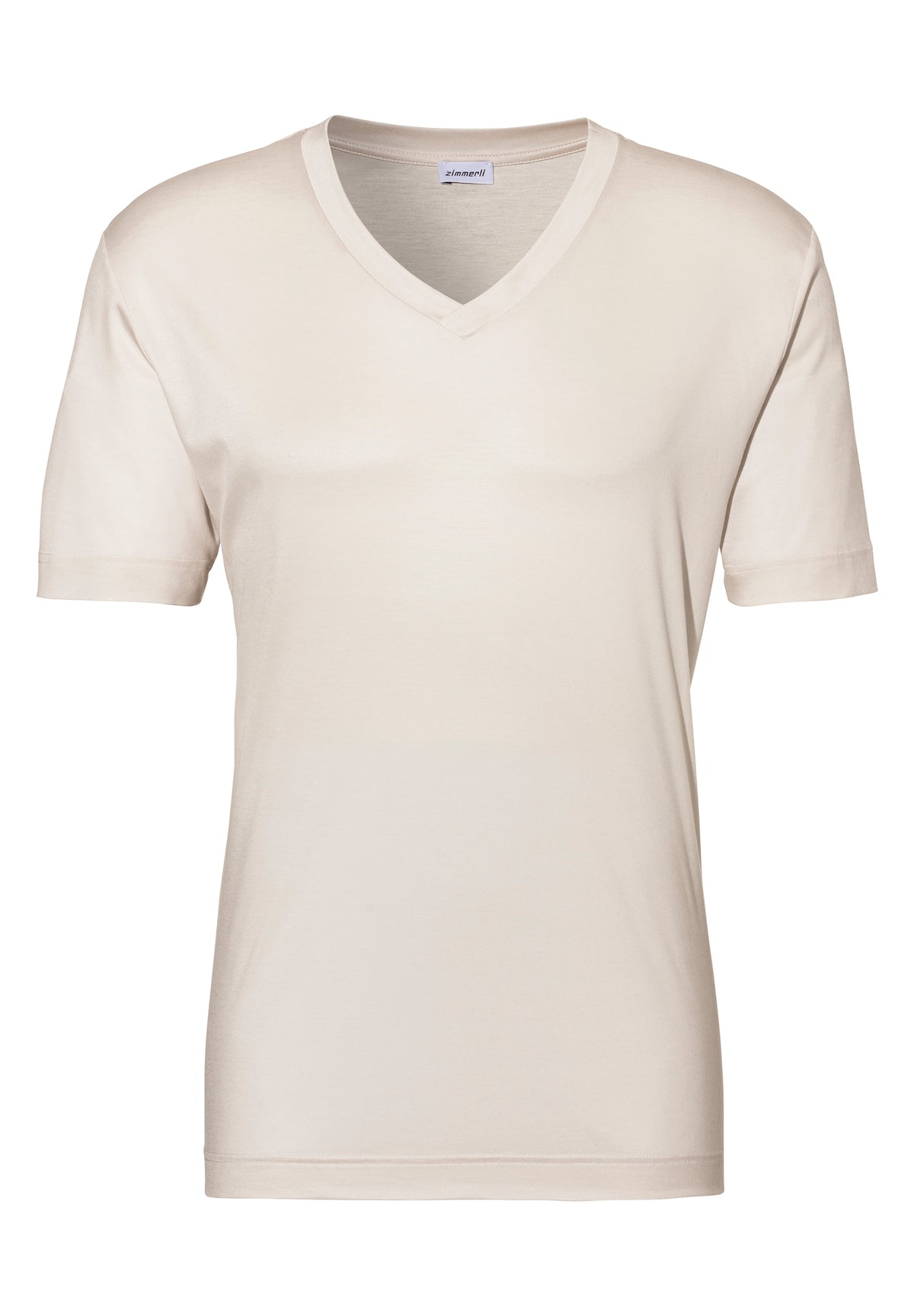 Sustainable Luxury | T-Shirt Short Sleeve V-Neck - almond latte