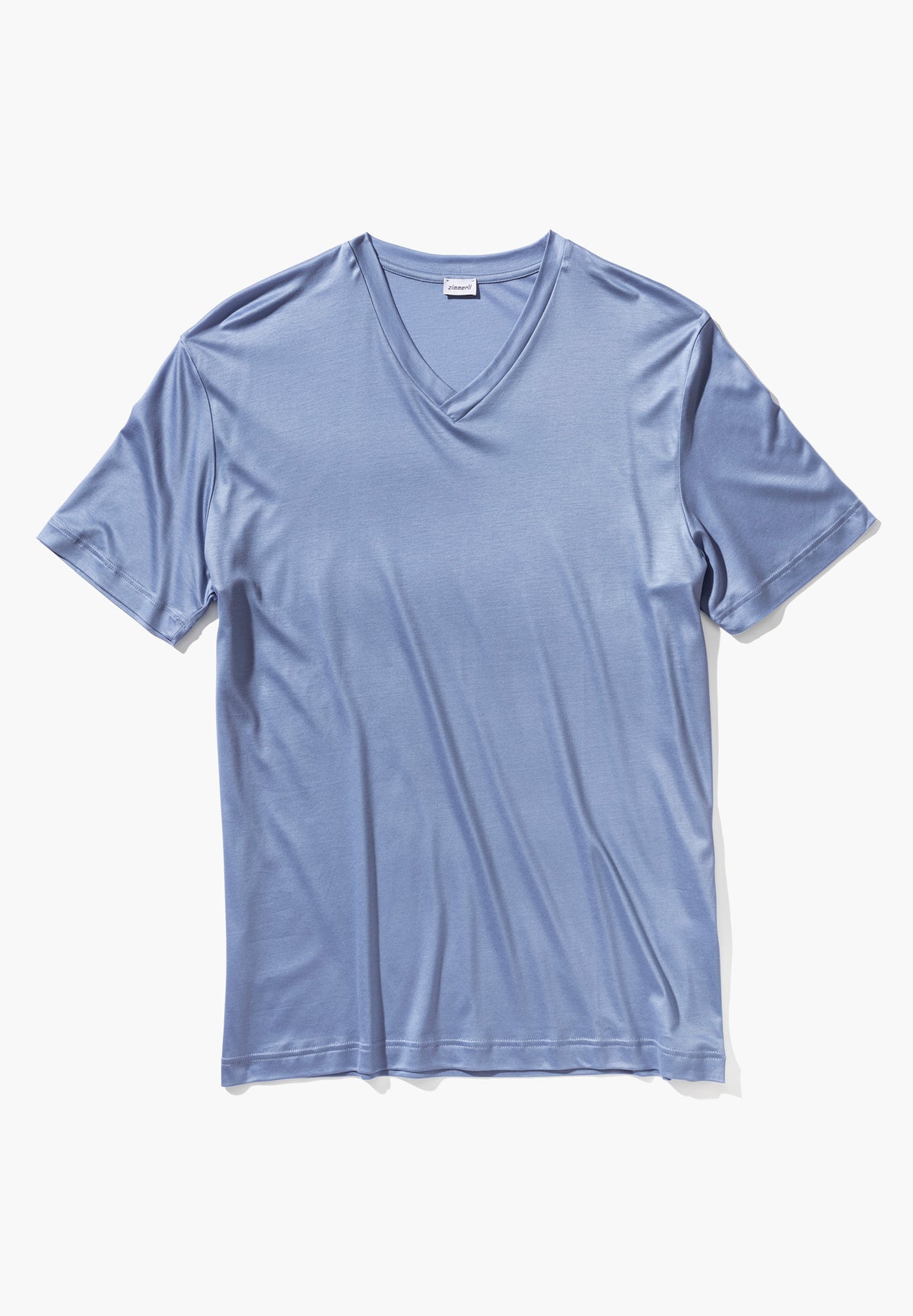 Sustainable Luxury | T-Shirt Short Sleeve V-Neck - sky blue