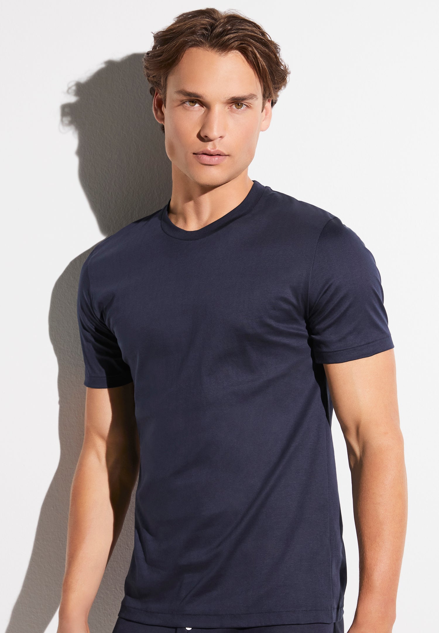 Sea Island TShirt Short Sleeve navy Zimmerli of Switzerland