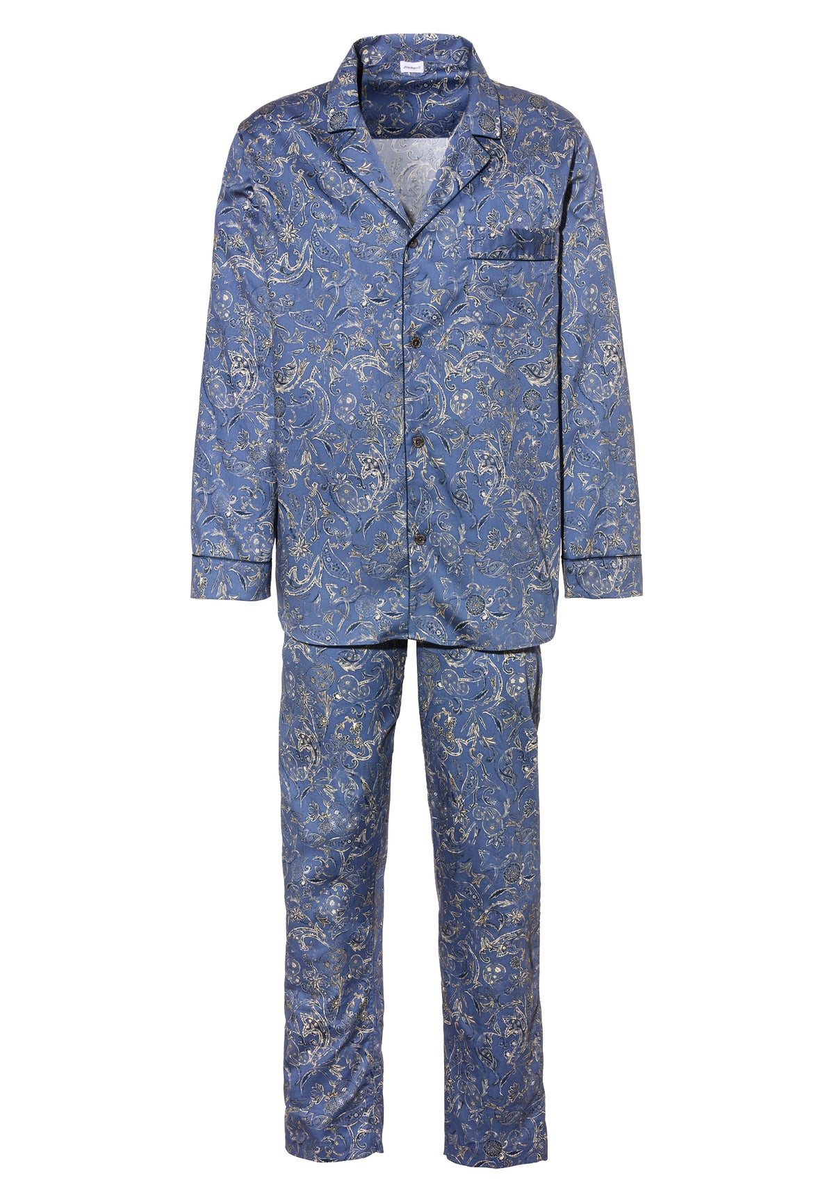 Cotton Sateen Print | Pyjama longues - summer-paisley blue