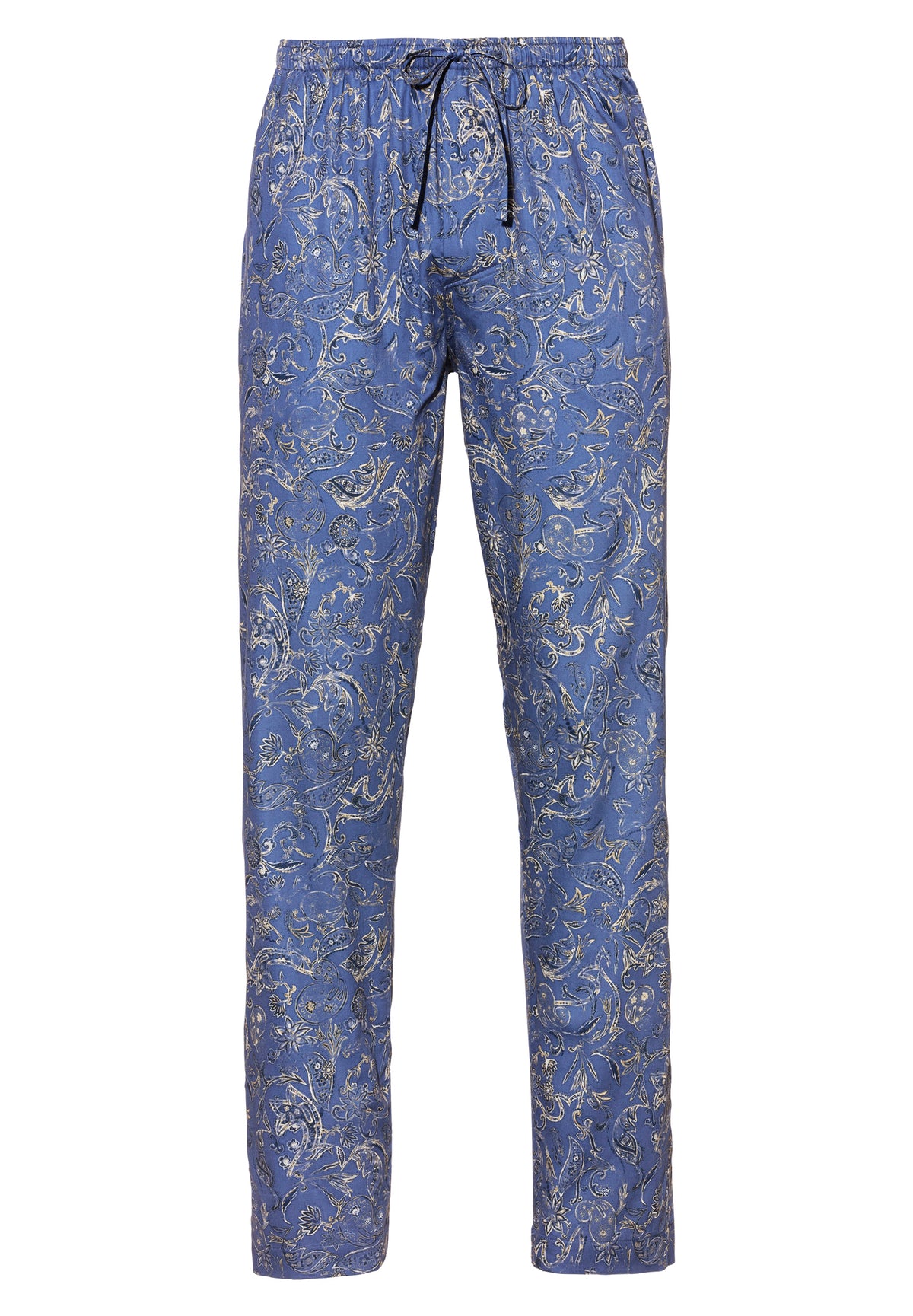 Cotton Sateen Print | Pants Long - summer-paisley blue