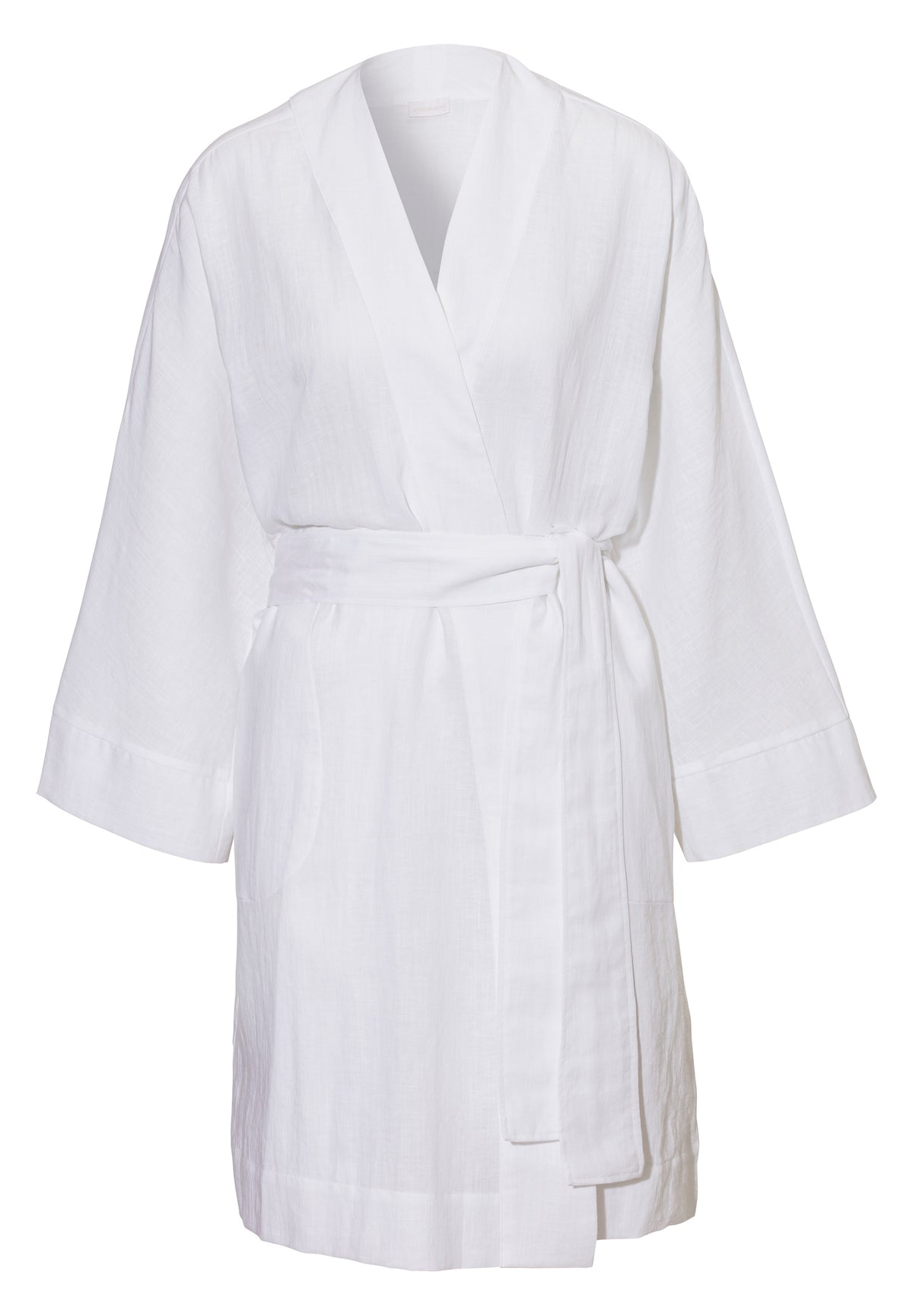 Linen Blend | Robe de chambre courte - white
