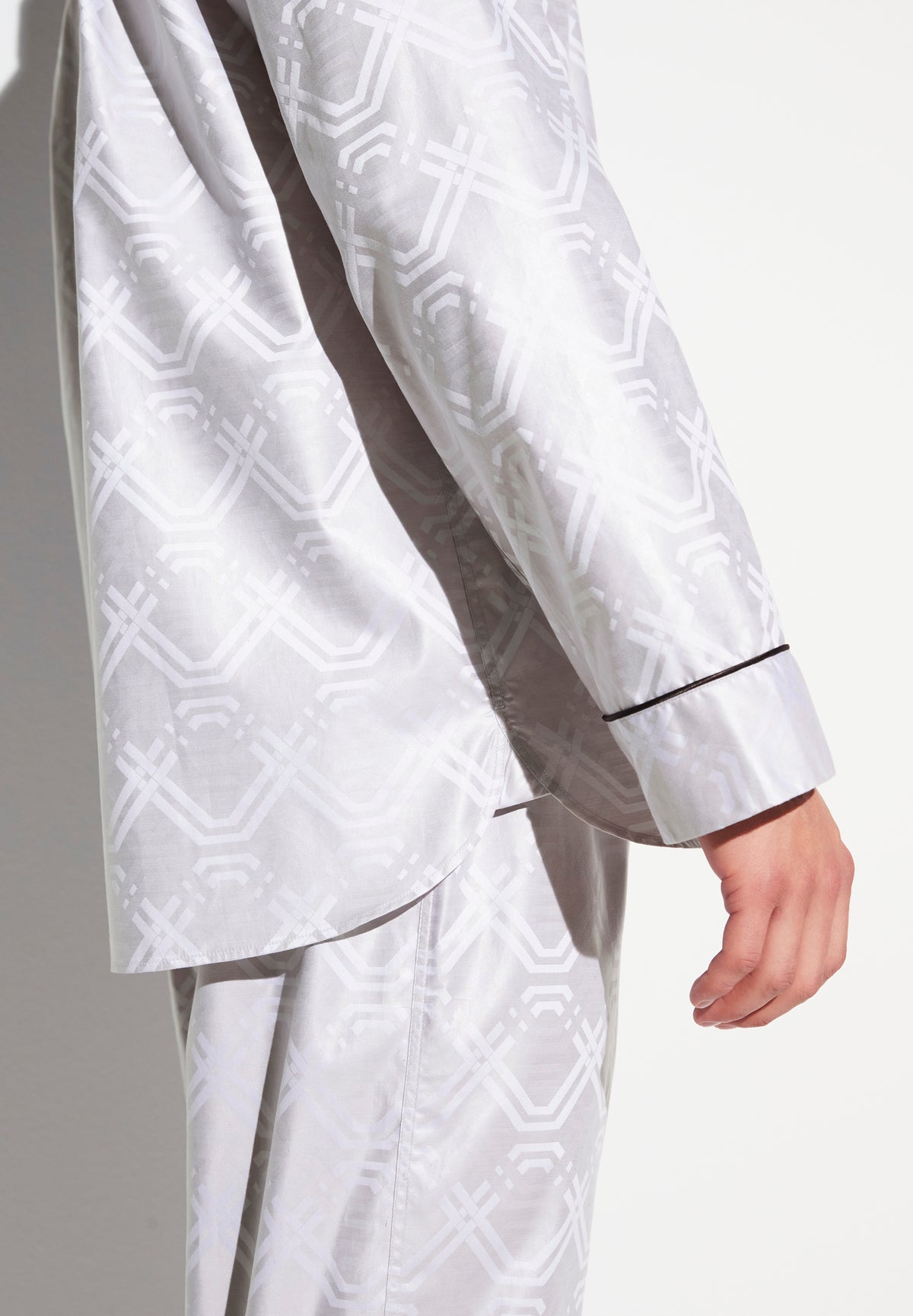 Luxury Jaquards | Pyjama Long - geo taupe