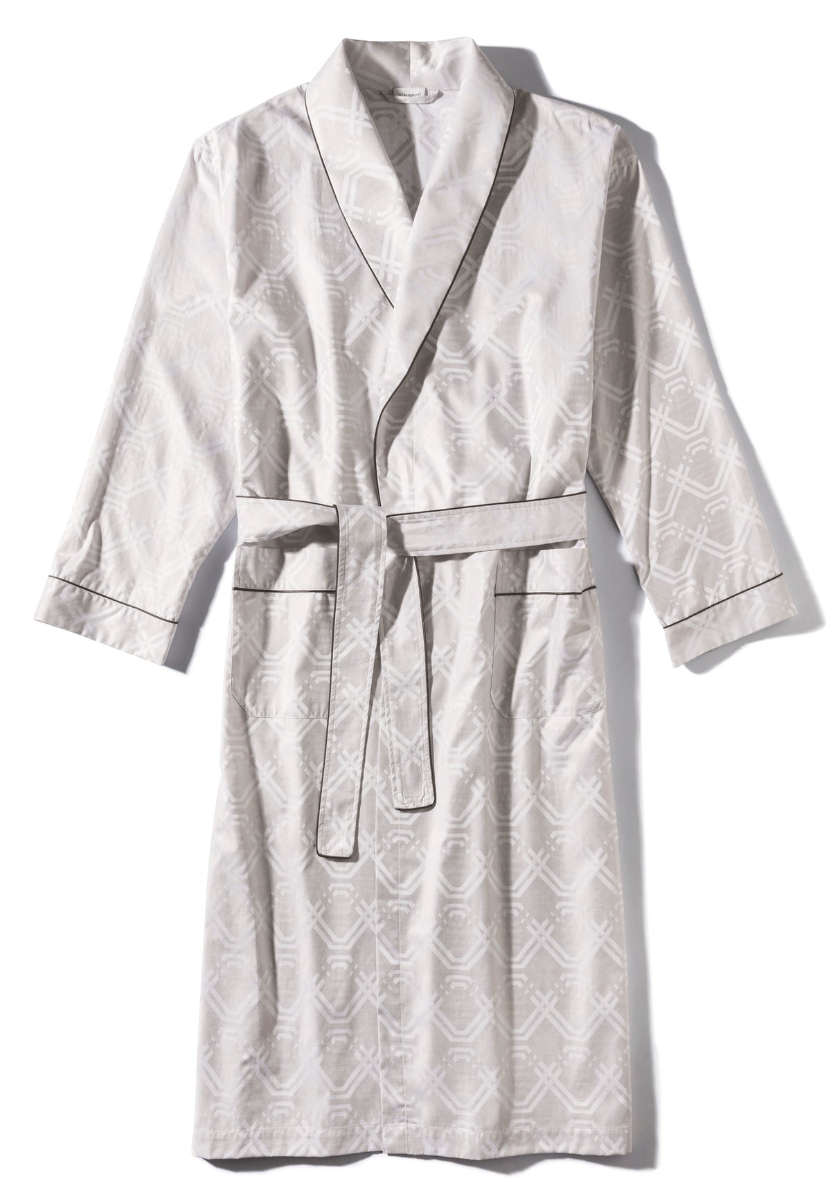 Luxury Jaquards | Robe de chambre longue - geo taupe