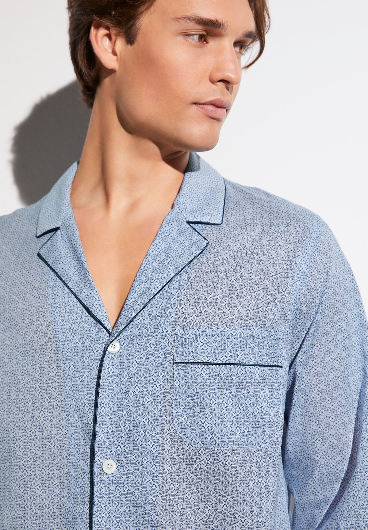Cotton Voile Print | Pyjama longues - ditsy-geo light blue