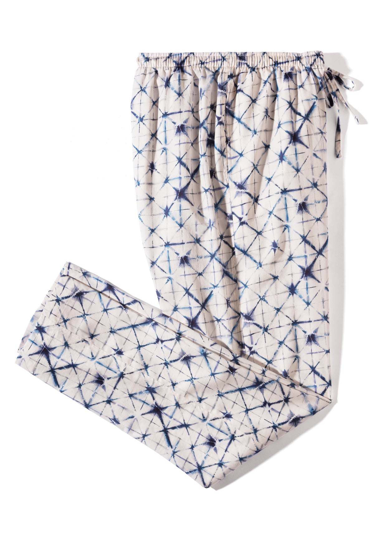 Cotton Sateen Print | Pantalon - geo-batic blue