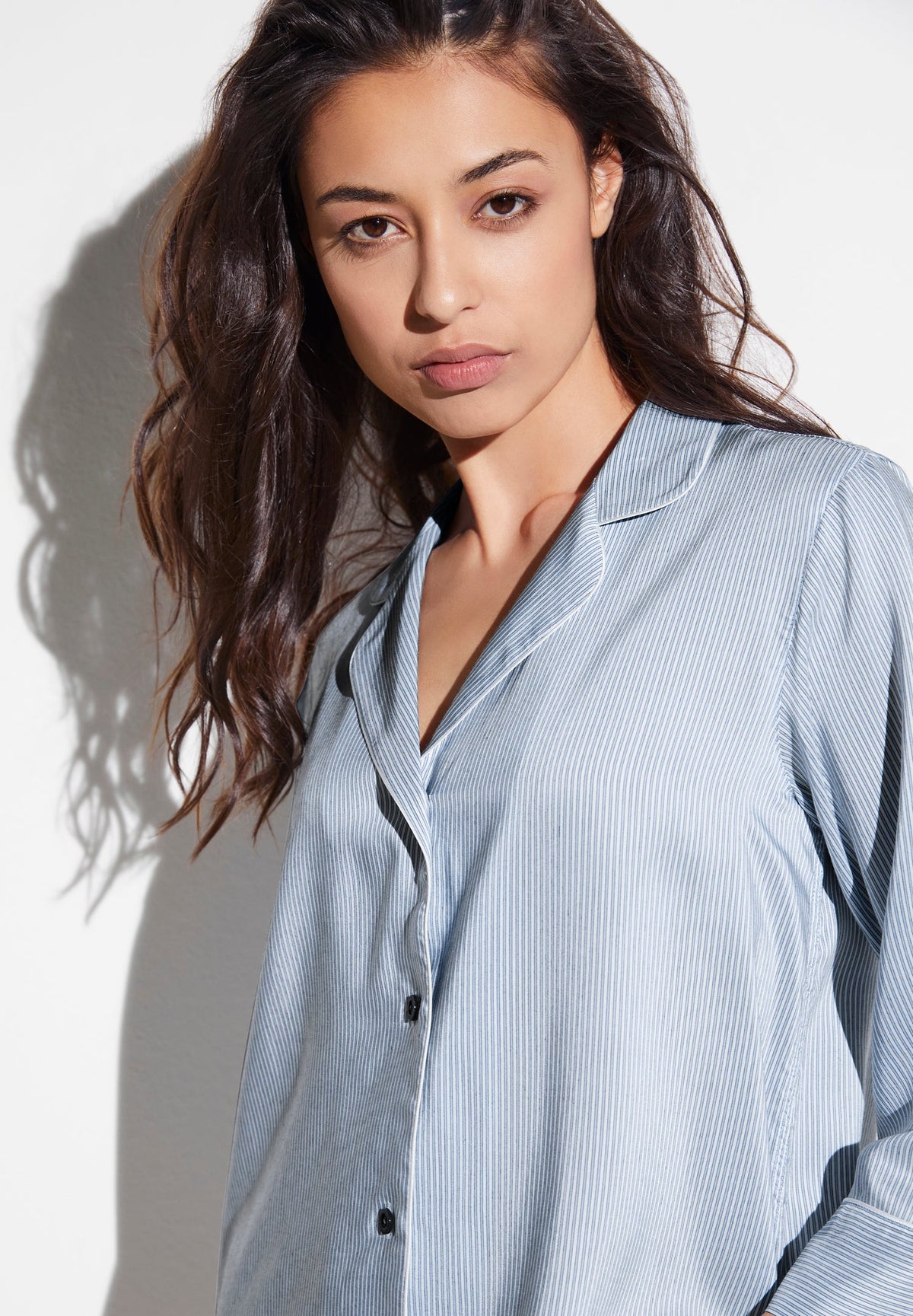 Feminine Stripes | Sleepshirt 3/4 Sleeve - sky stripes