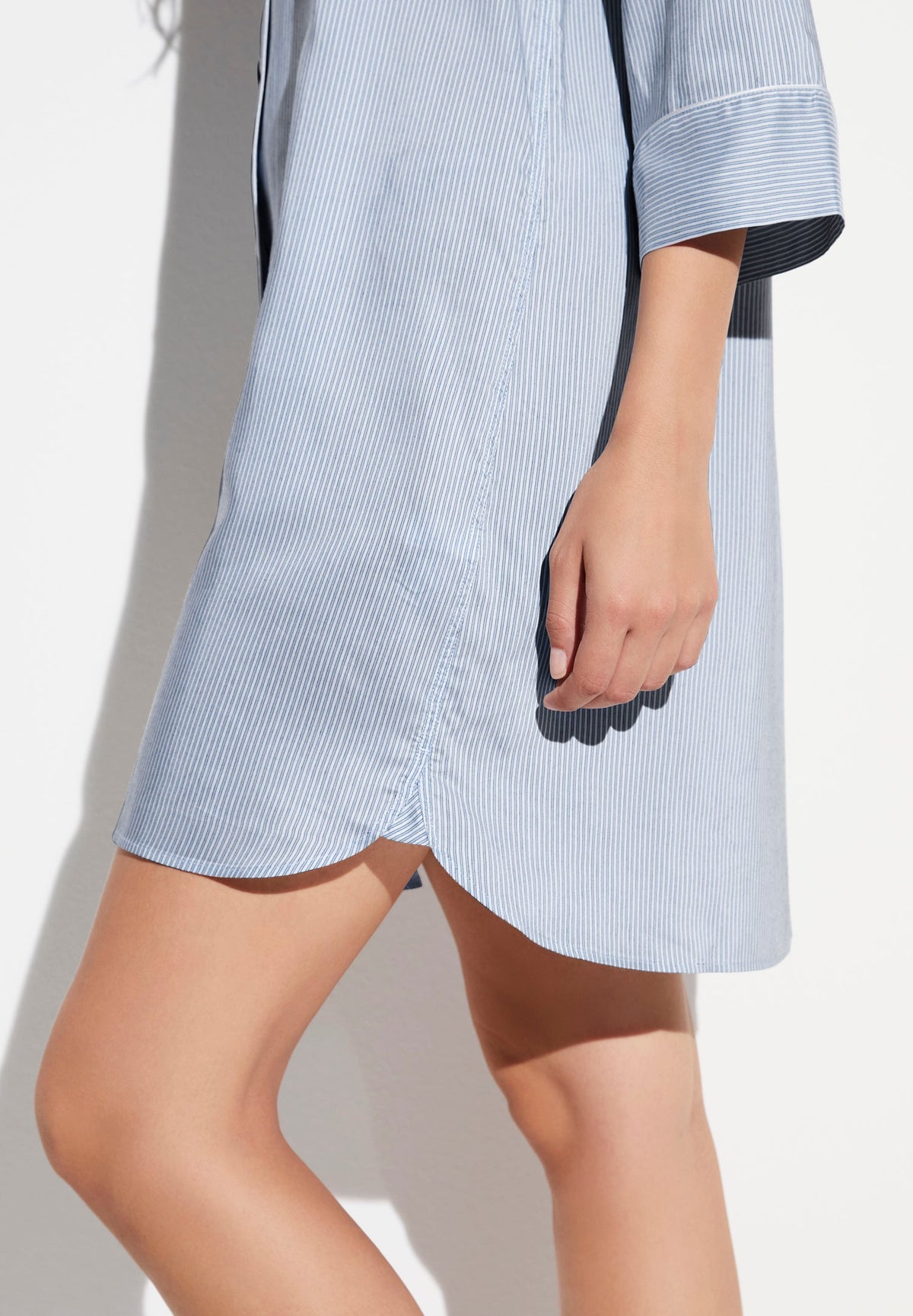 Feminine Stripes | Sleepshirt 3/4 Sleeve - sky stripes