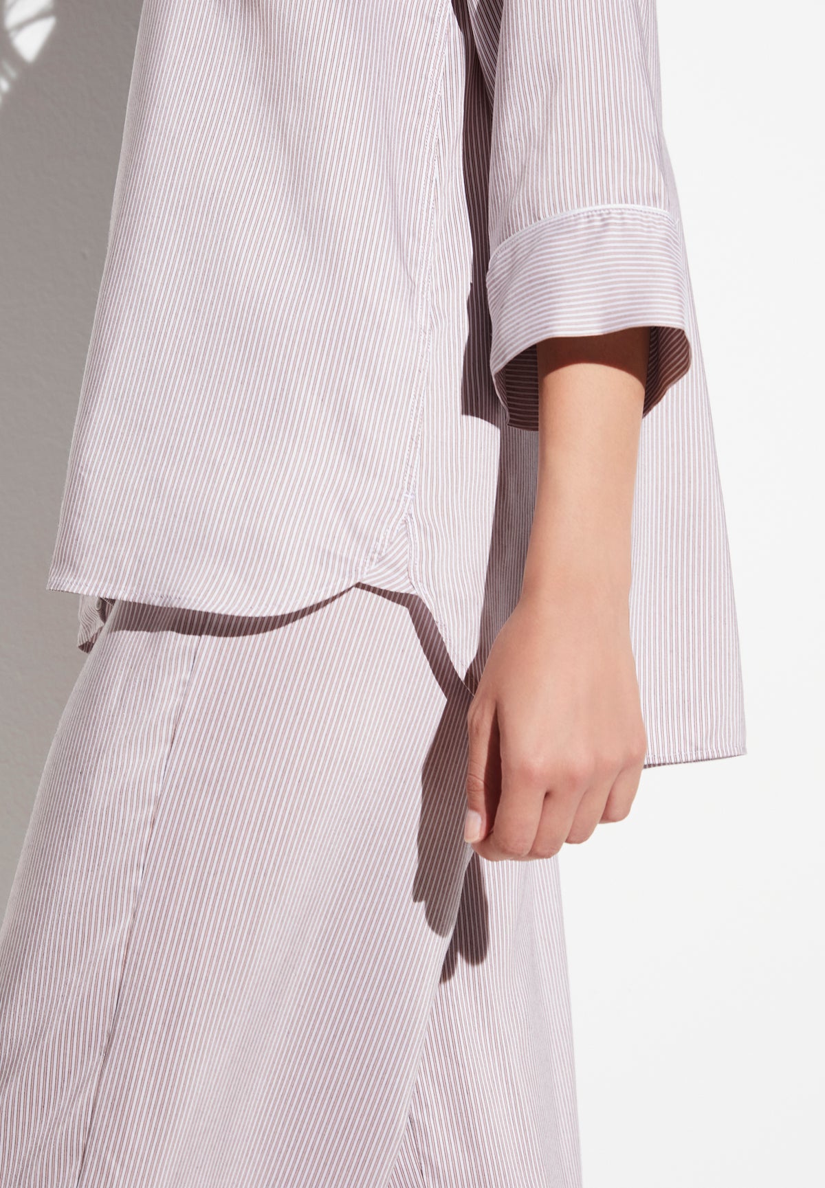 Feminine Stripes | Cropped Pyjama 3/4-Ärmel - sand stripes