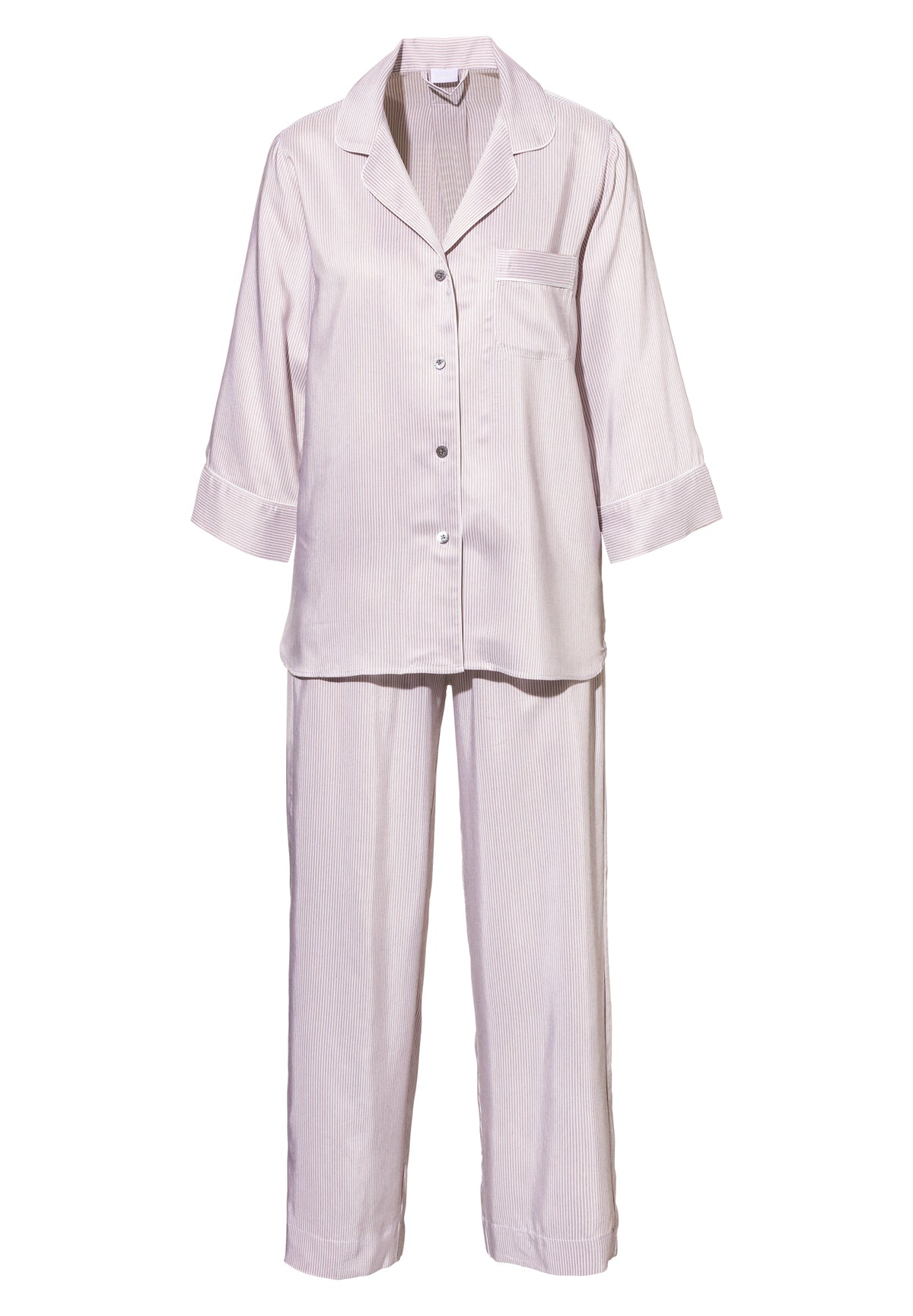 Feminine Stripes | Pyjama Cropped 3/4 Sleeve - sand stripes