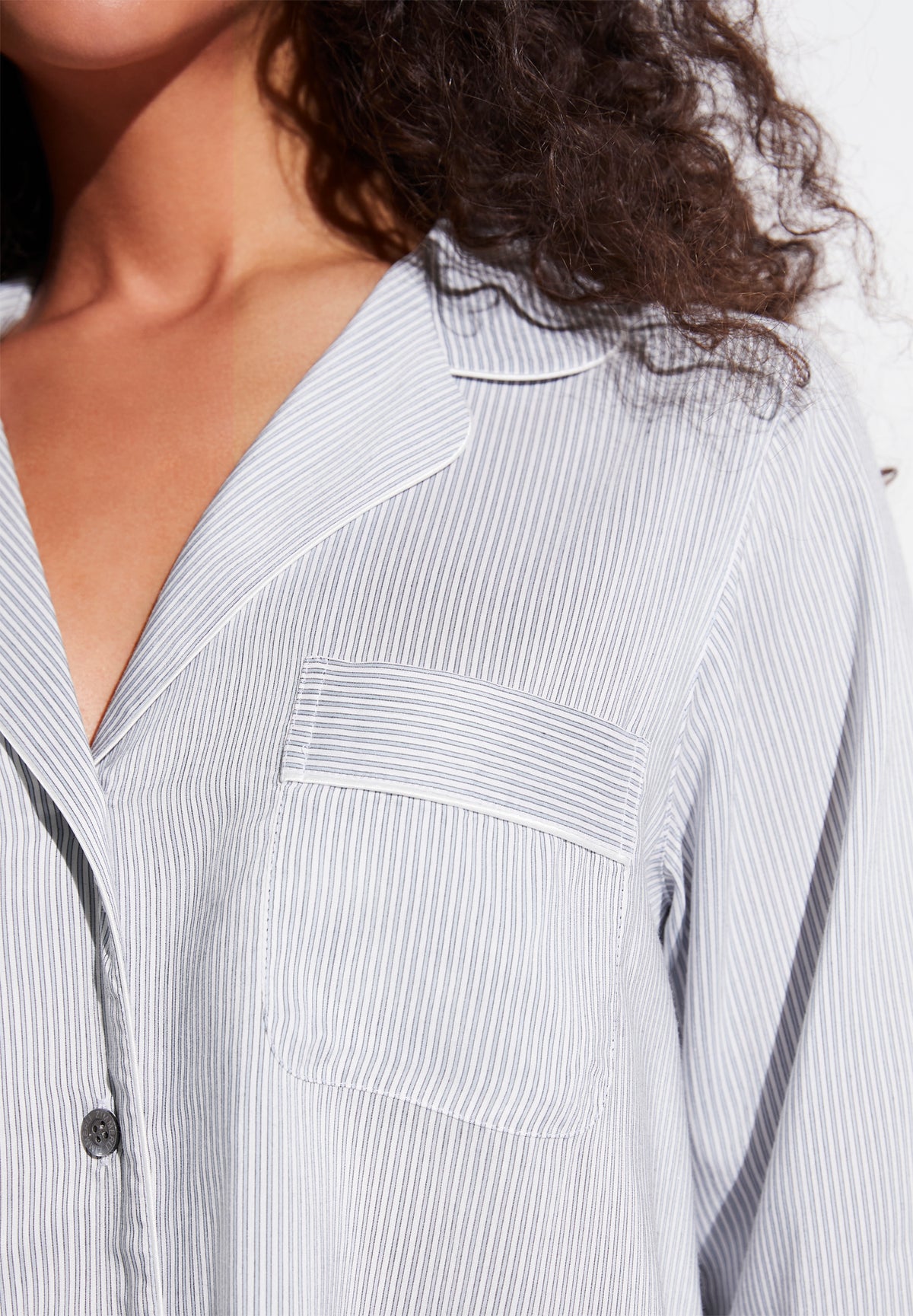 Feminine Stripes | Cropped Pyjama 3/4-Ärmel - sky stripes
