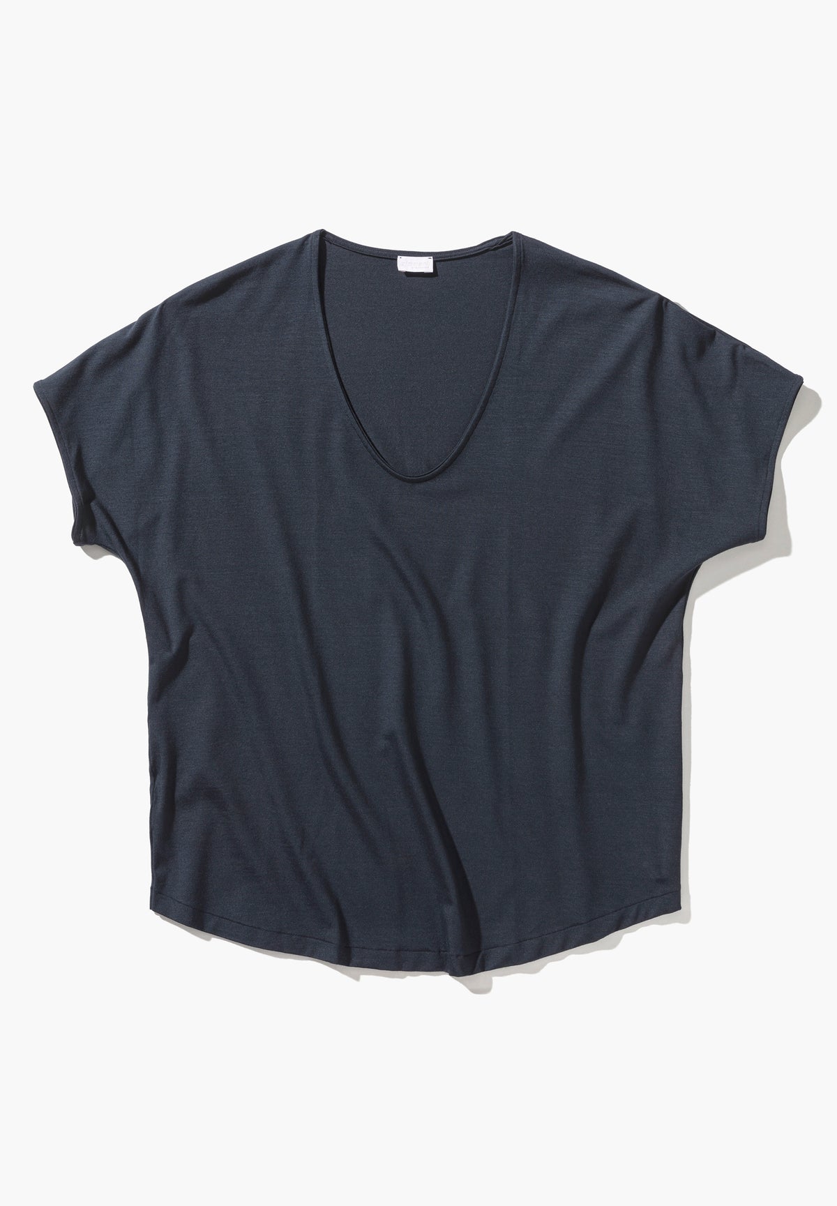 Pureness | T-Shirt kurzarm V-Ausschnitt - nearly black