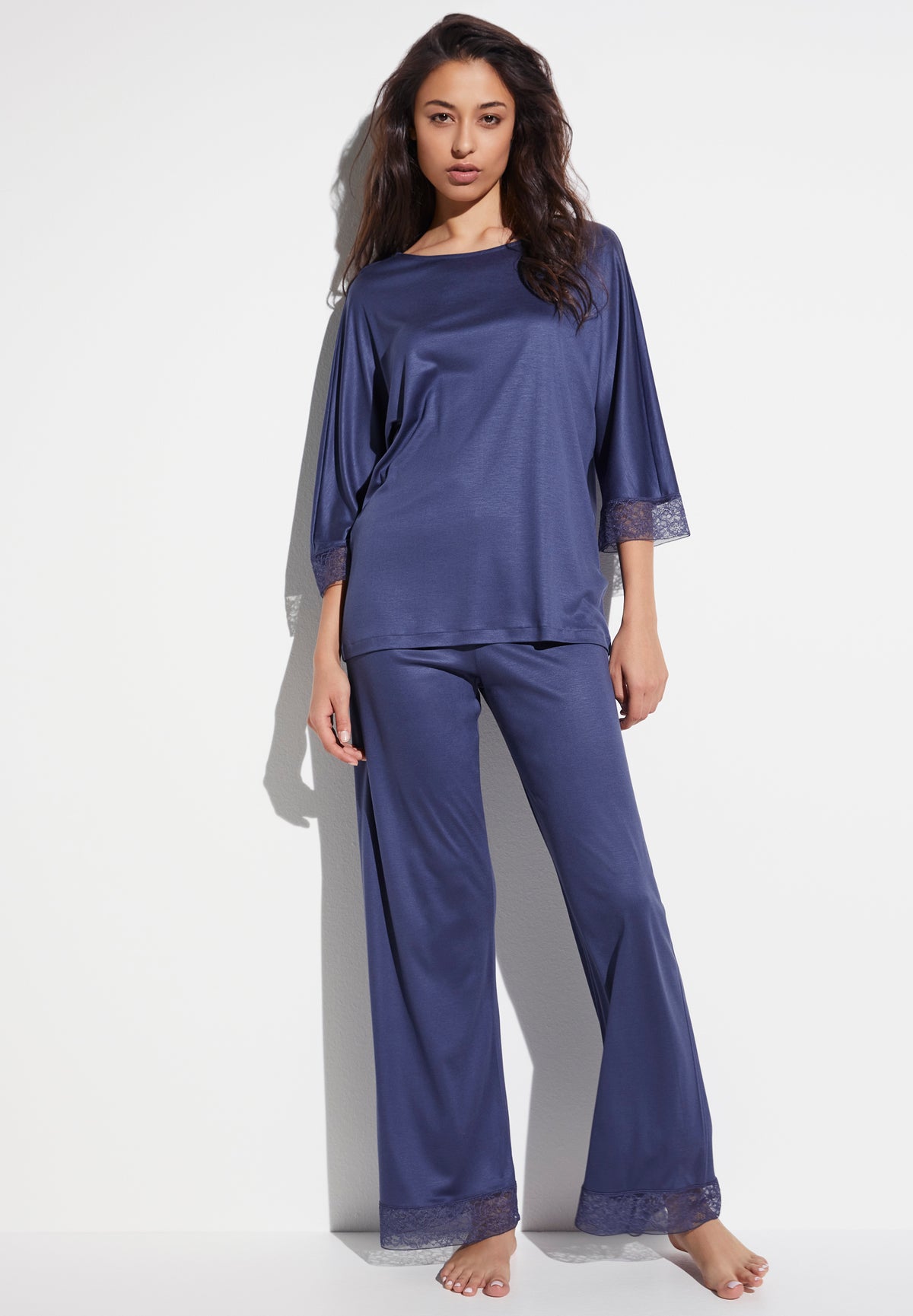 Silk Dreams | Pyjama manche 3/4 - iris blue
