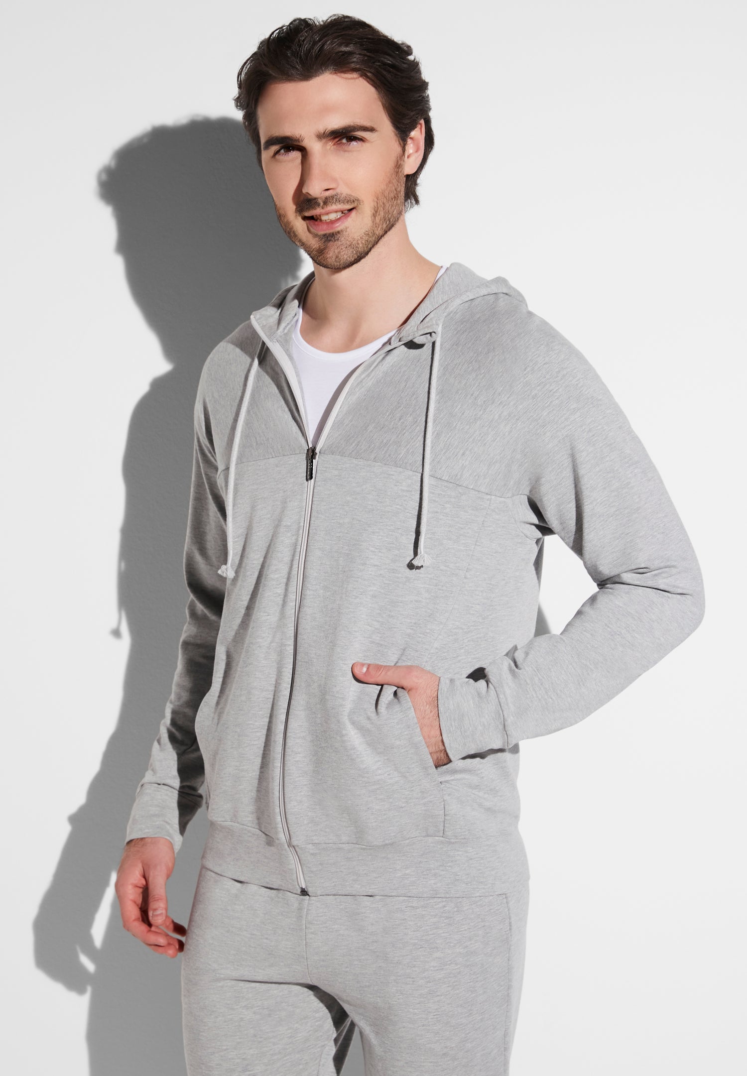 Summer Pyjama Hoodies Summer Lounge Hoodie Veston Light Grey