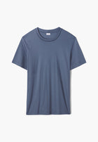 Sea Island | T-shirt manches courtes, col rond, coupe loose - steel blue