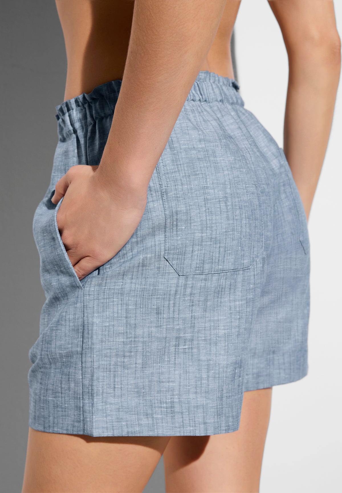 Linen Blend | Caleçon - denim blue