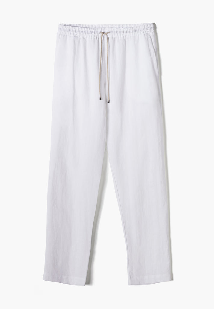 Linen Blend | Pants Long - white - ZIMMERLI SWITZERLAND