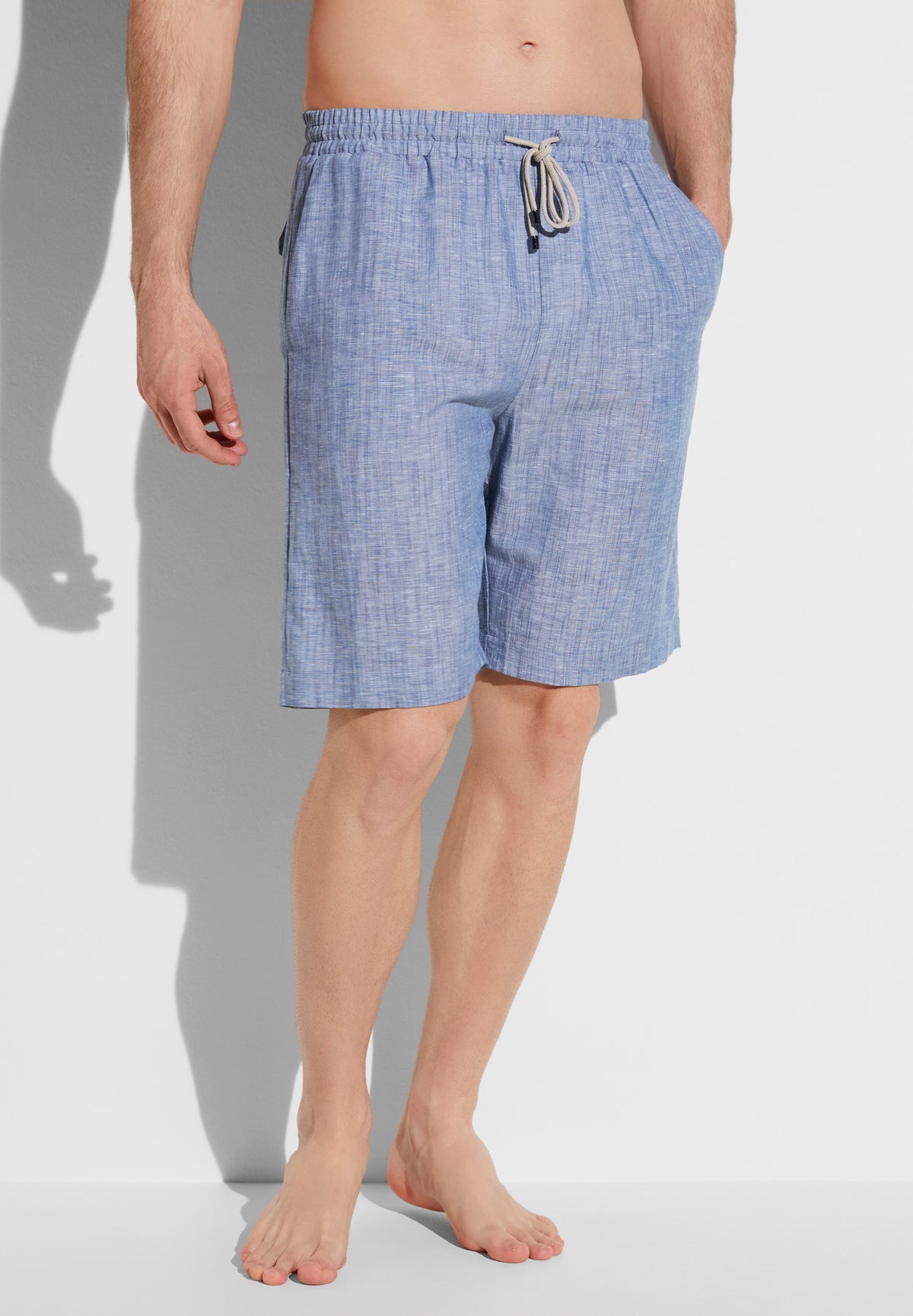 Linen Blend | Shorts - denim blue