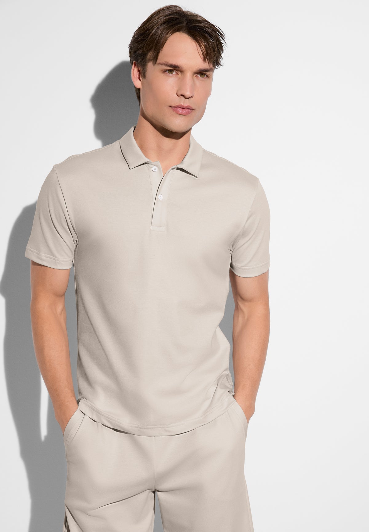 Piqué Lounge | Poloshirt kurzarm - beige