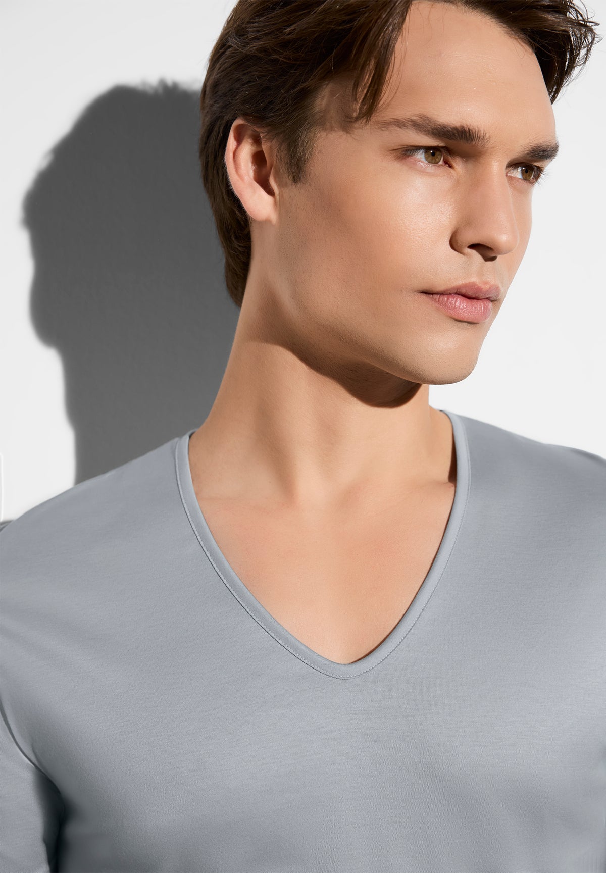 Sea Island | T-Shirt short sleeve V-neck - gray blue