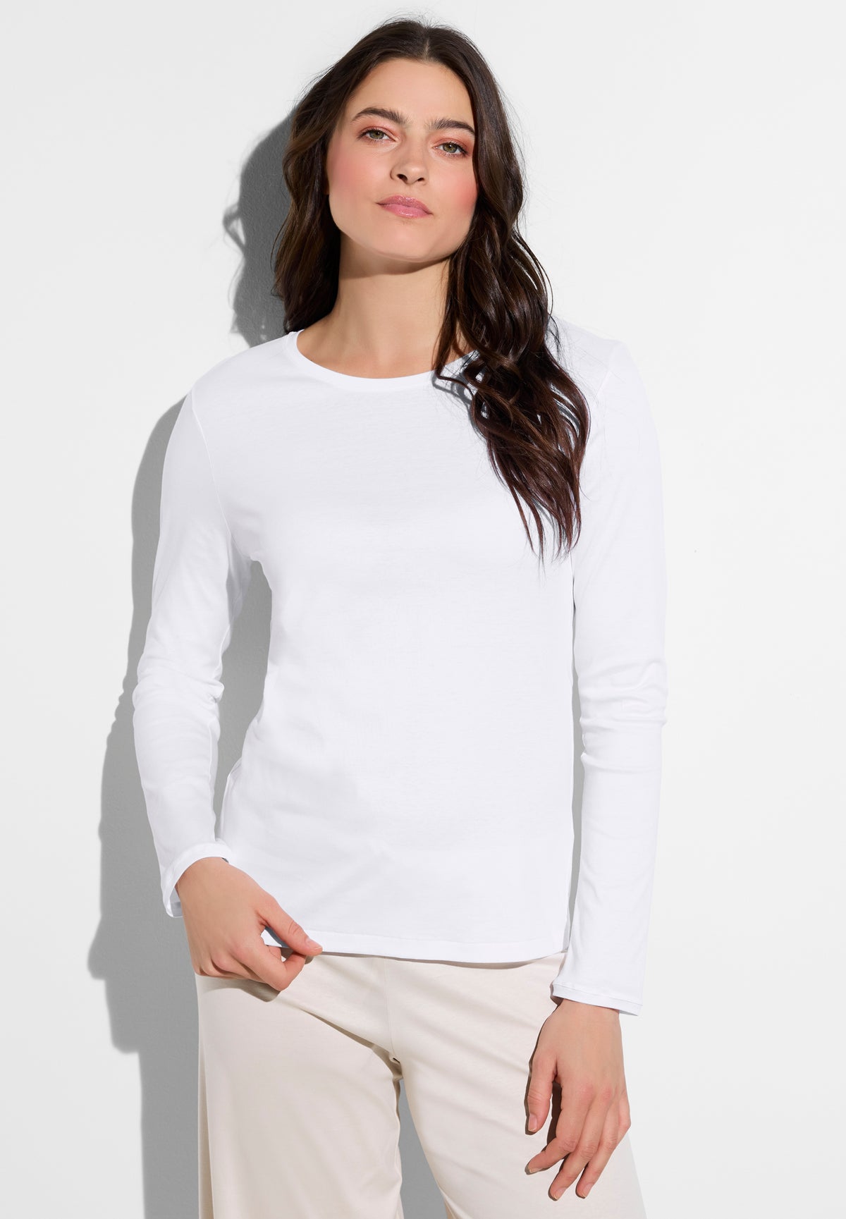 Sea Island | T-Shirt langarm - white