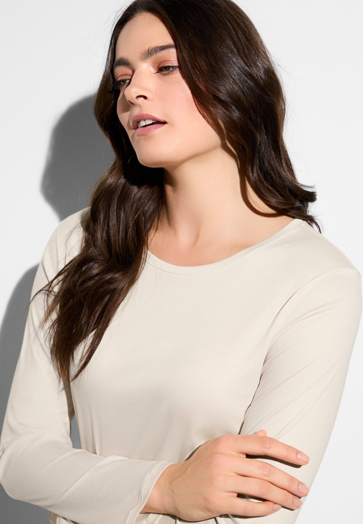 Sea Island | T-Shirt langarm - travertin