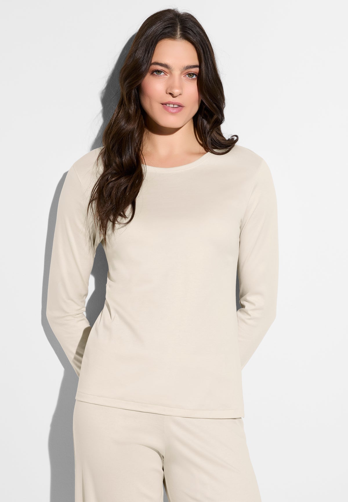 Sea Island | T-Shirt langarm - travertin