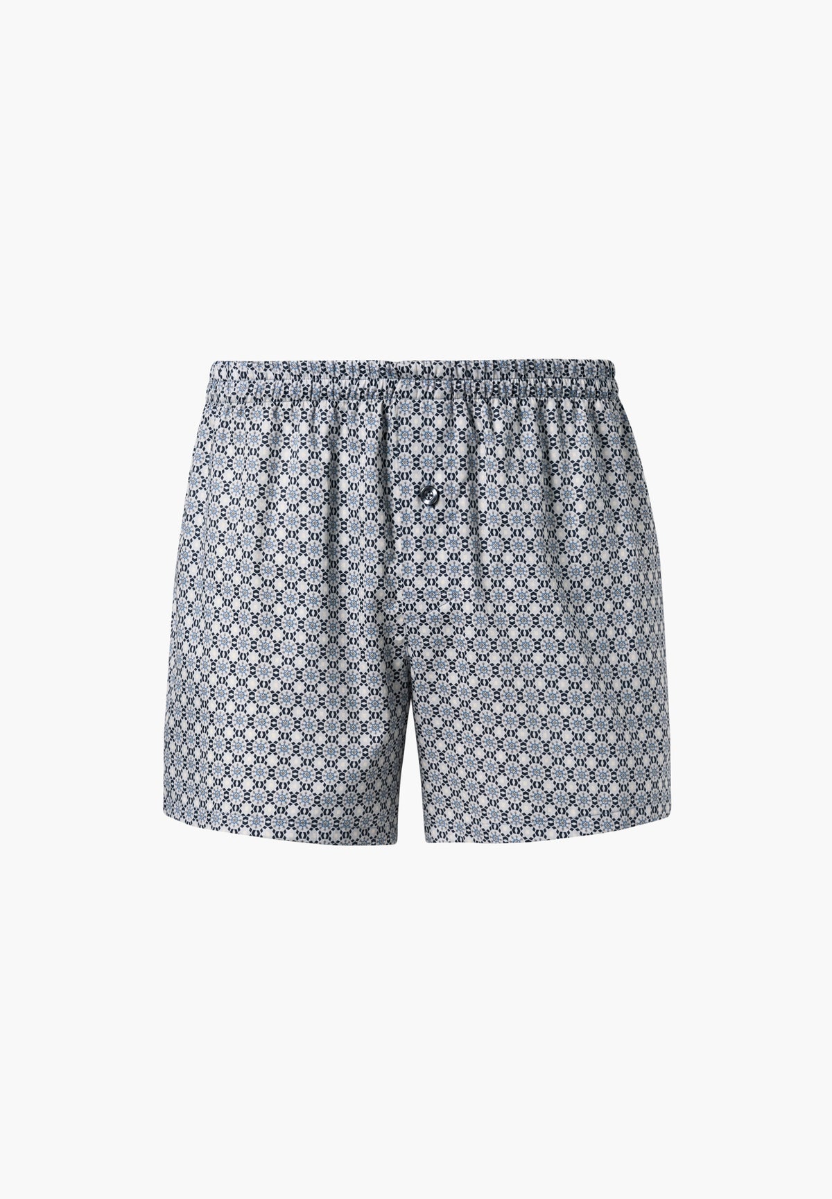 Cotton Sateen Print | Boxer - mosaïque bleue