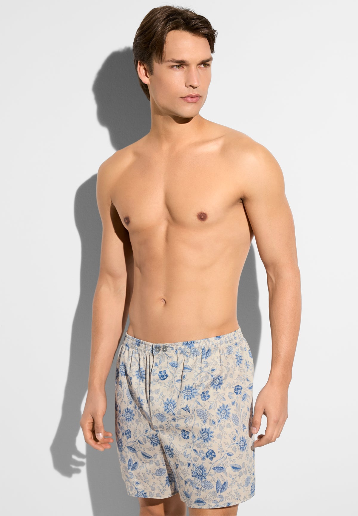 Cotton Sateen Print | Boxer Shorts - blue berries