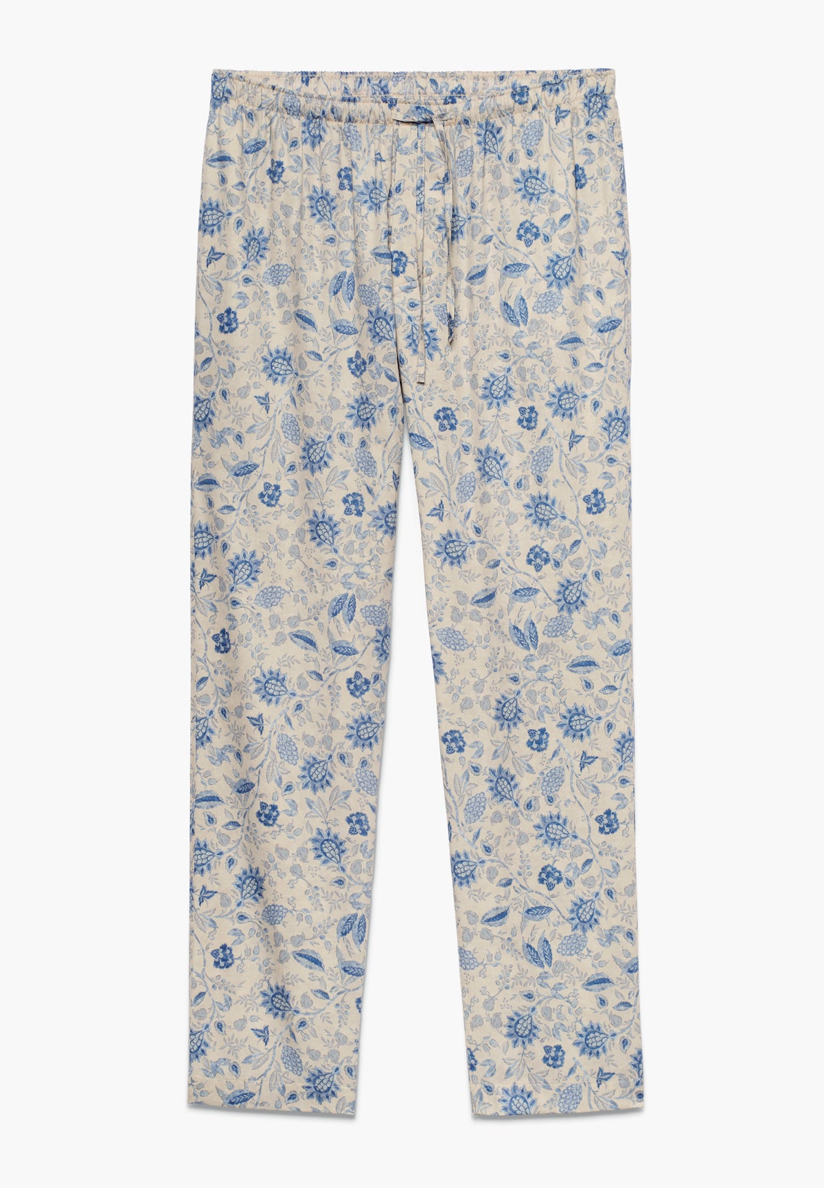 Cotton Sateen Print | Pants Long - blue berries