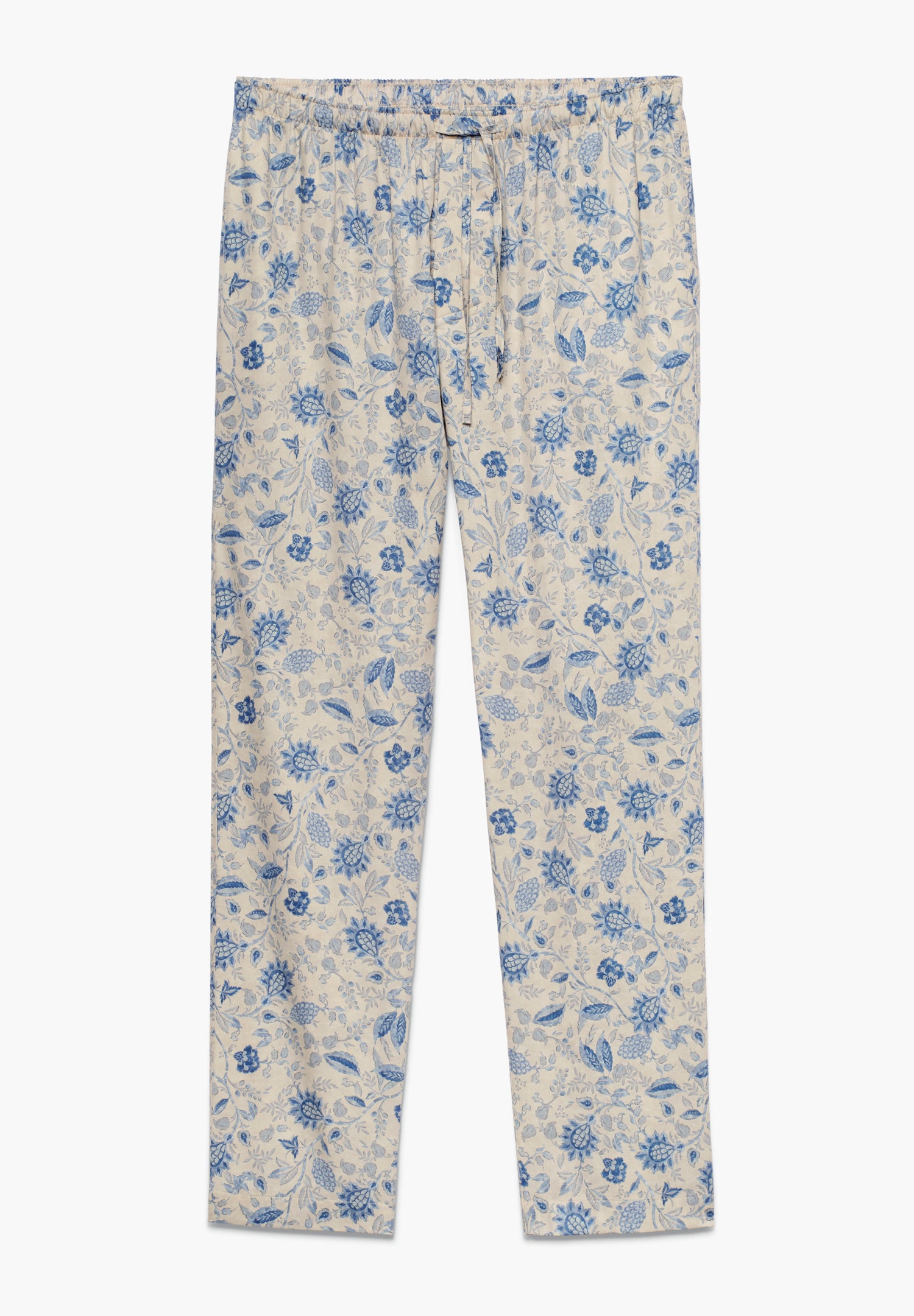 Cotton Sateen Print | Pants Long - blue berries