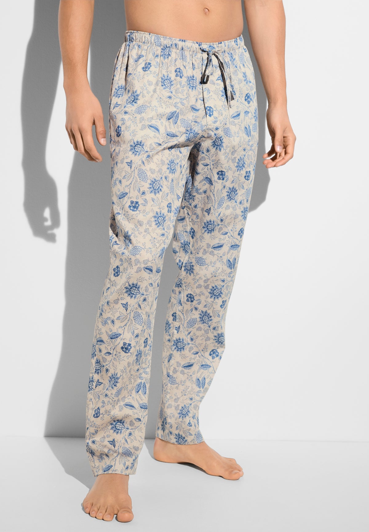 Cotton Sateen Print | Pants Long - blue berries