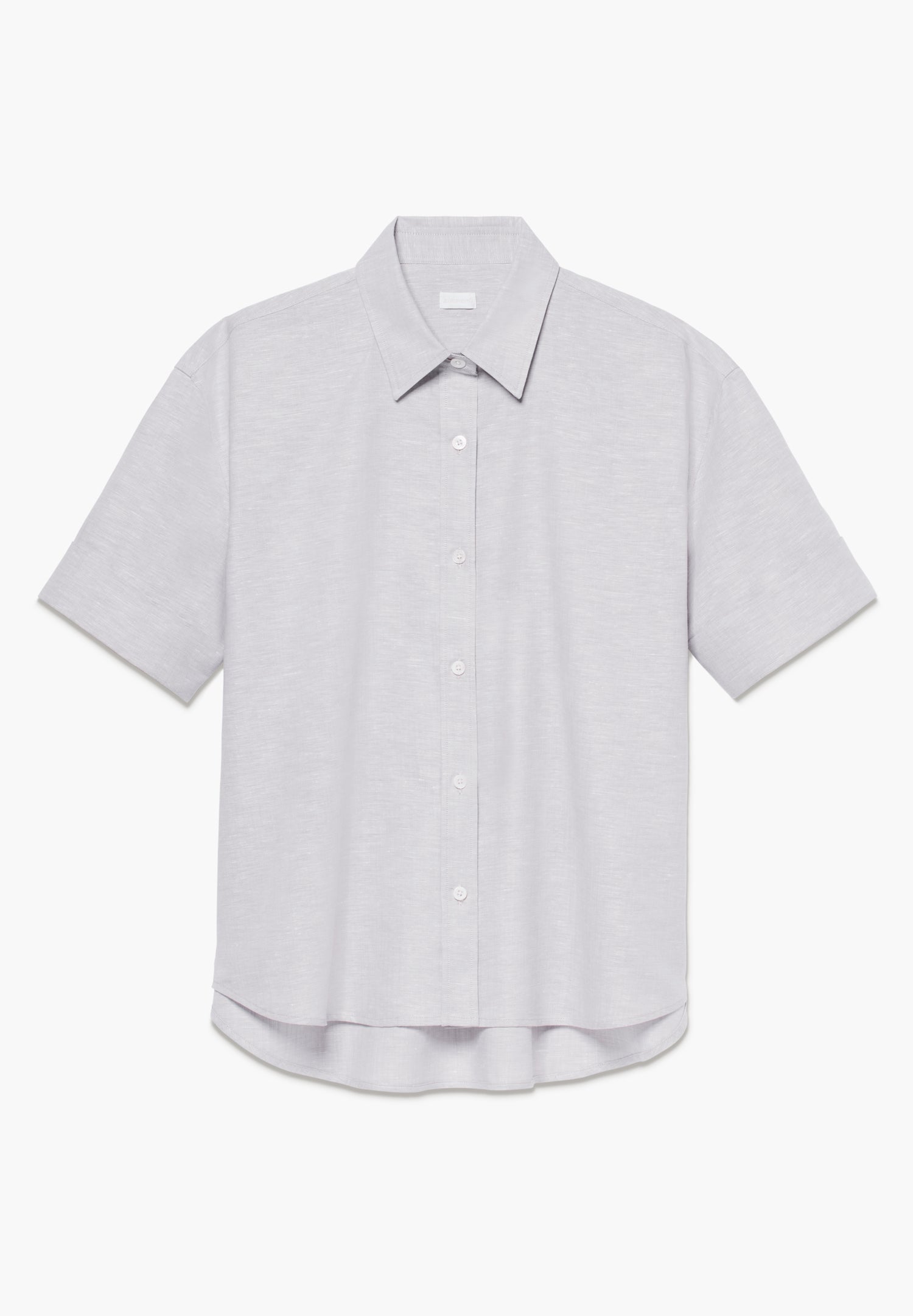 Linen Blend | Button-through short sleeve shirt - stone - ZIMMERLI