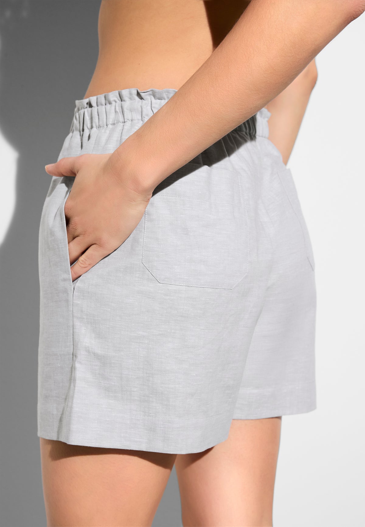 Linen Blend | Shorts - stone