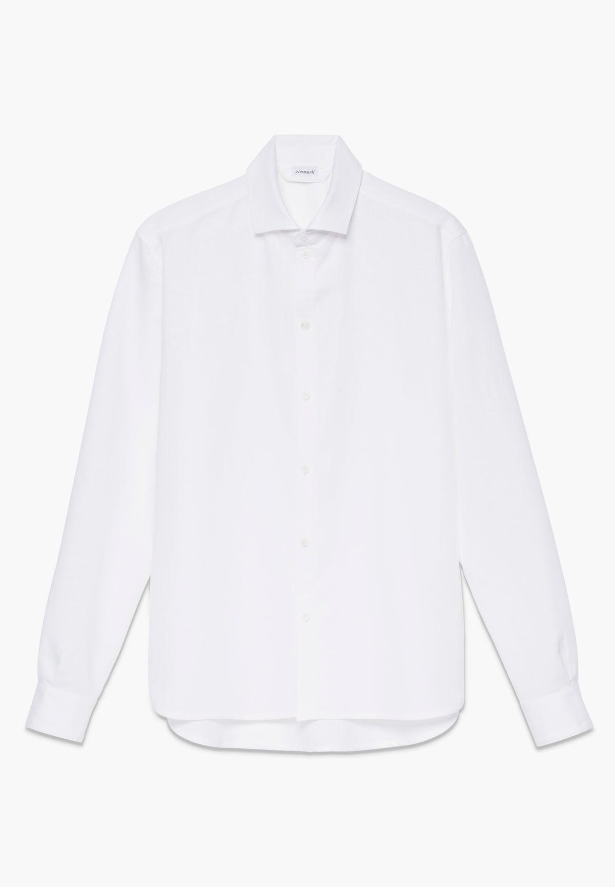 Linen Blend | Chemise avec fermeture frontale à boutons, manches longues - white