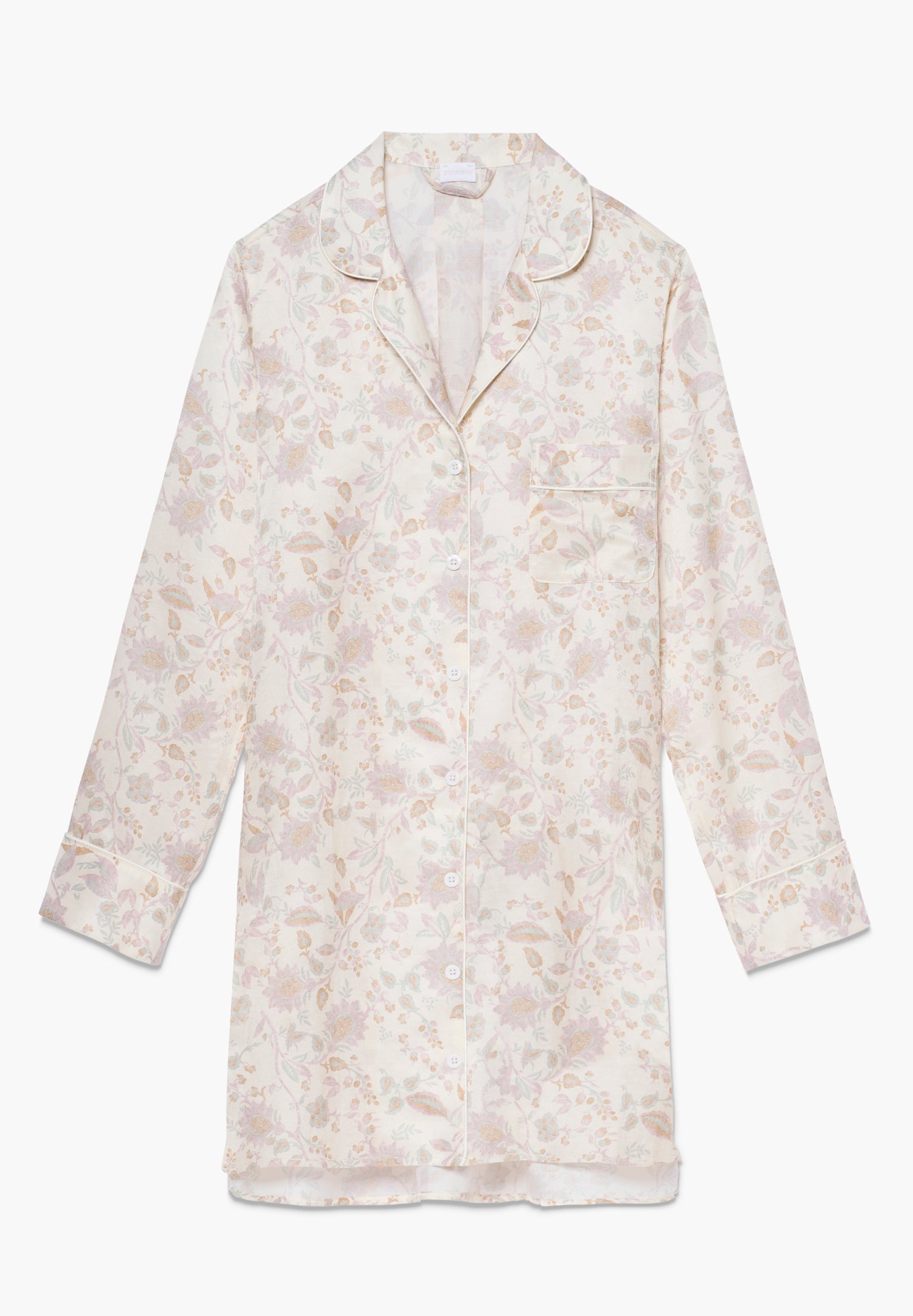 Cotton / Silk Print | Sleepshirt langarm - paisley small