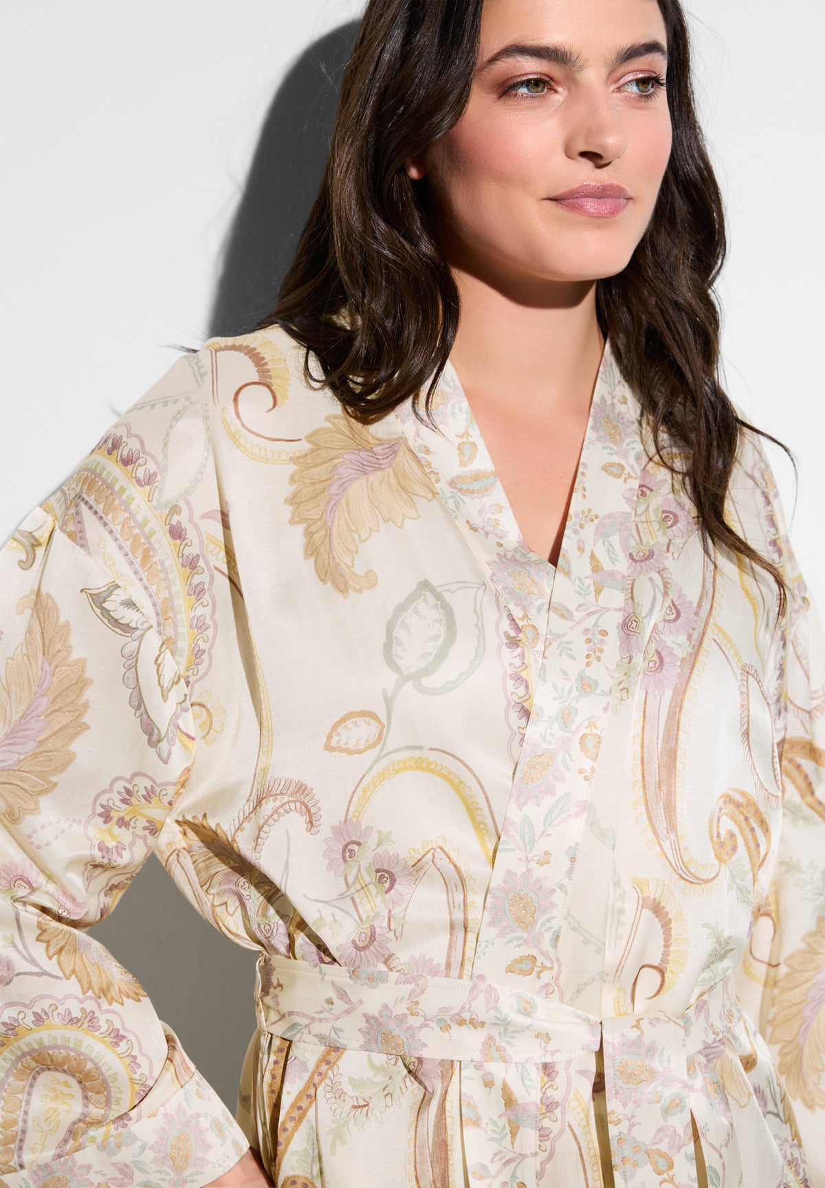 Cotton|Silk Print | robe long - paisley big