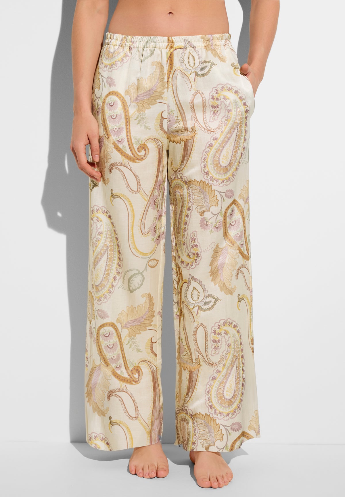 Cotton|Silk Print | Pants long - paisley big