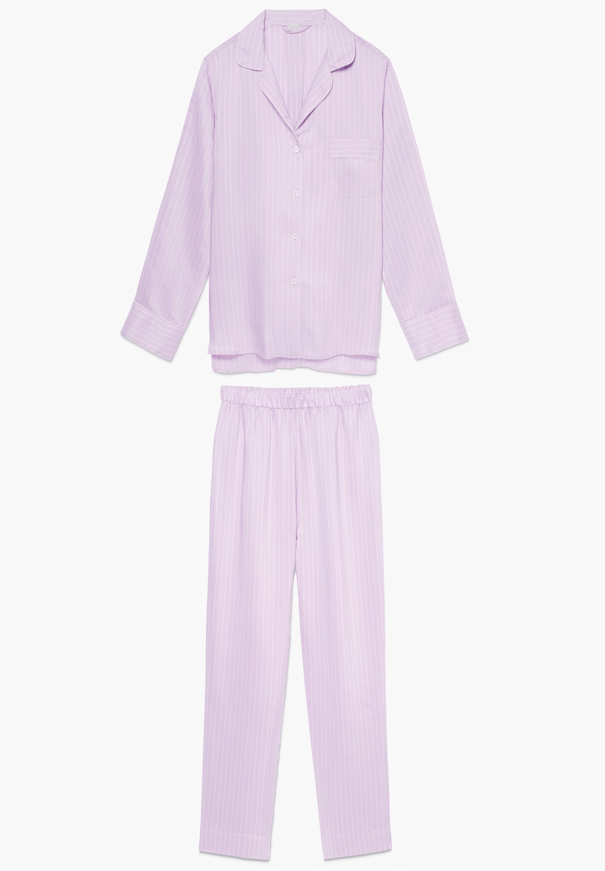 Feminine Stripes | Long pyjamas - lilac stripes