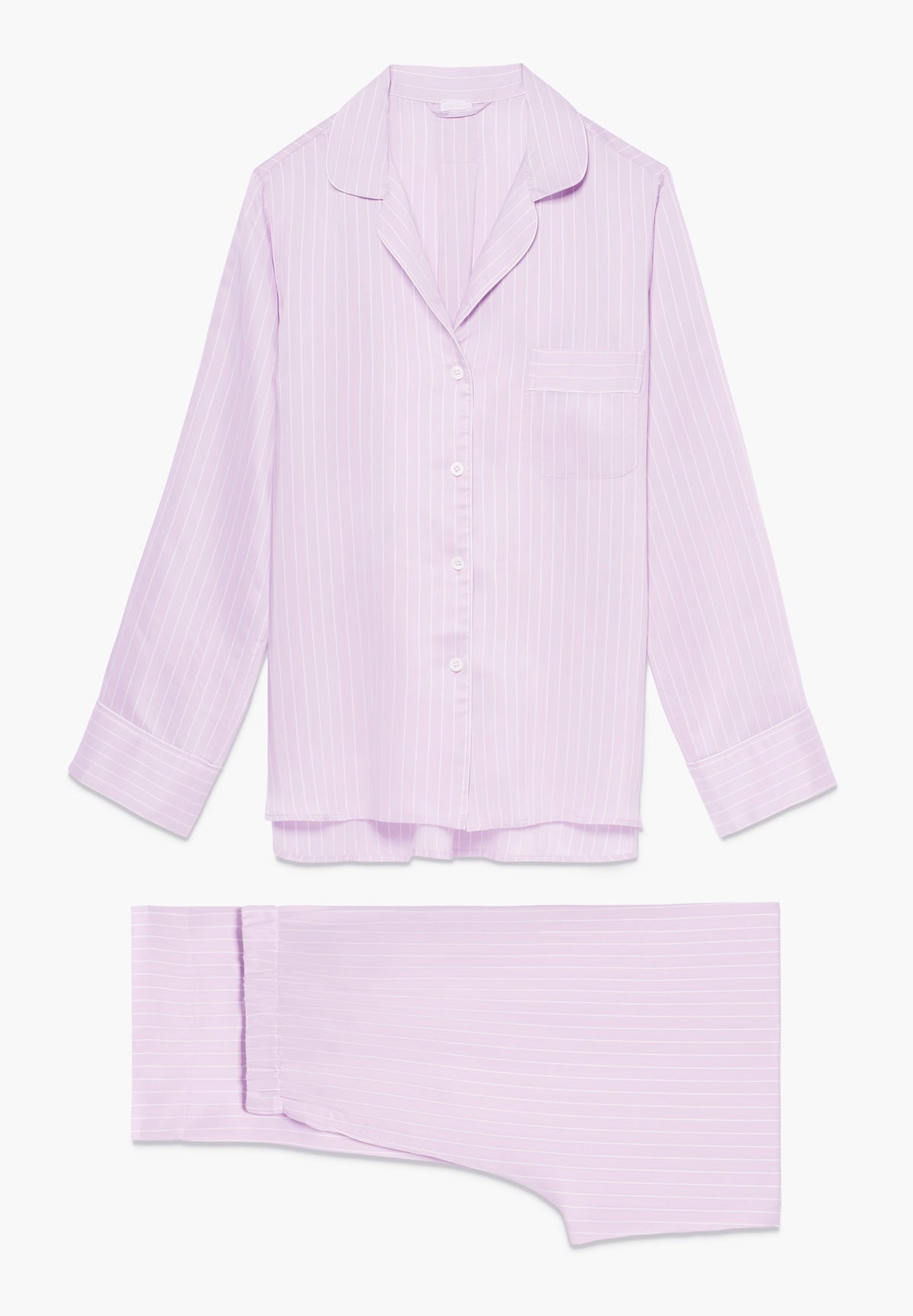 Feminine Stripes | Long pyjamas - lilac stripes