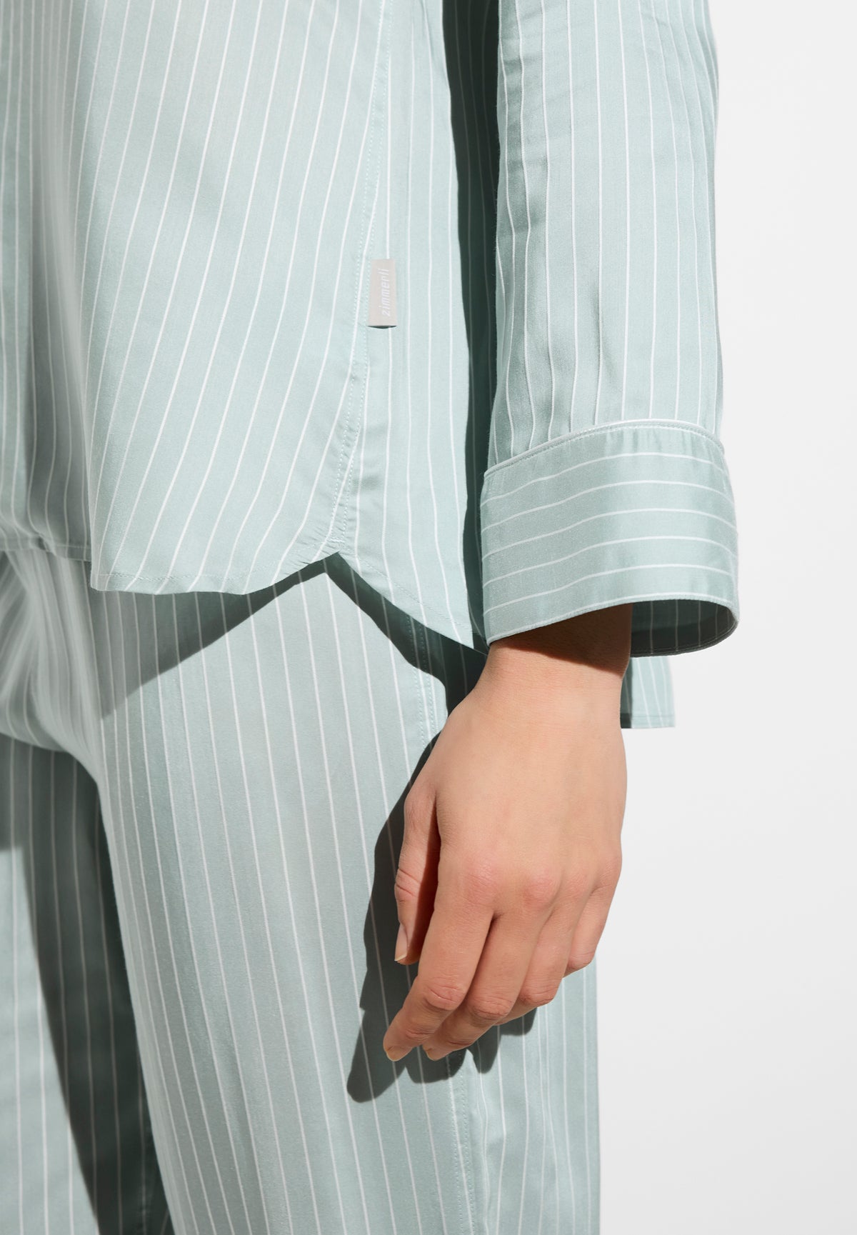 Feminine Stripes | Long pyjamas - sage stripes