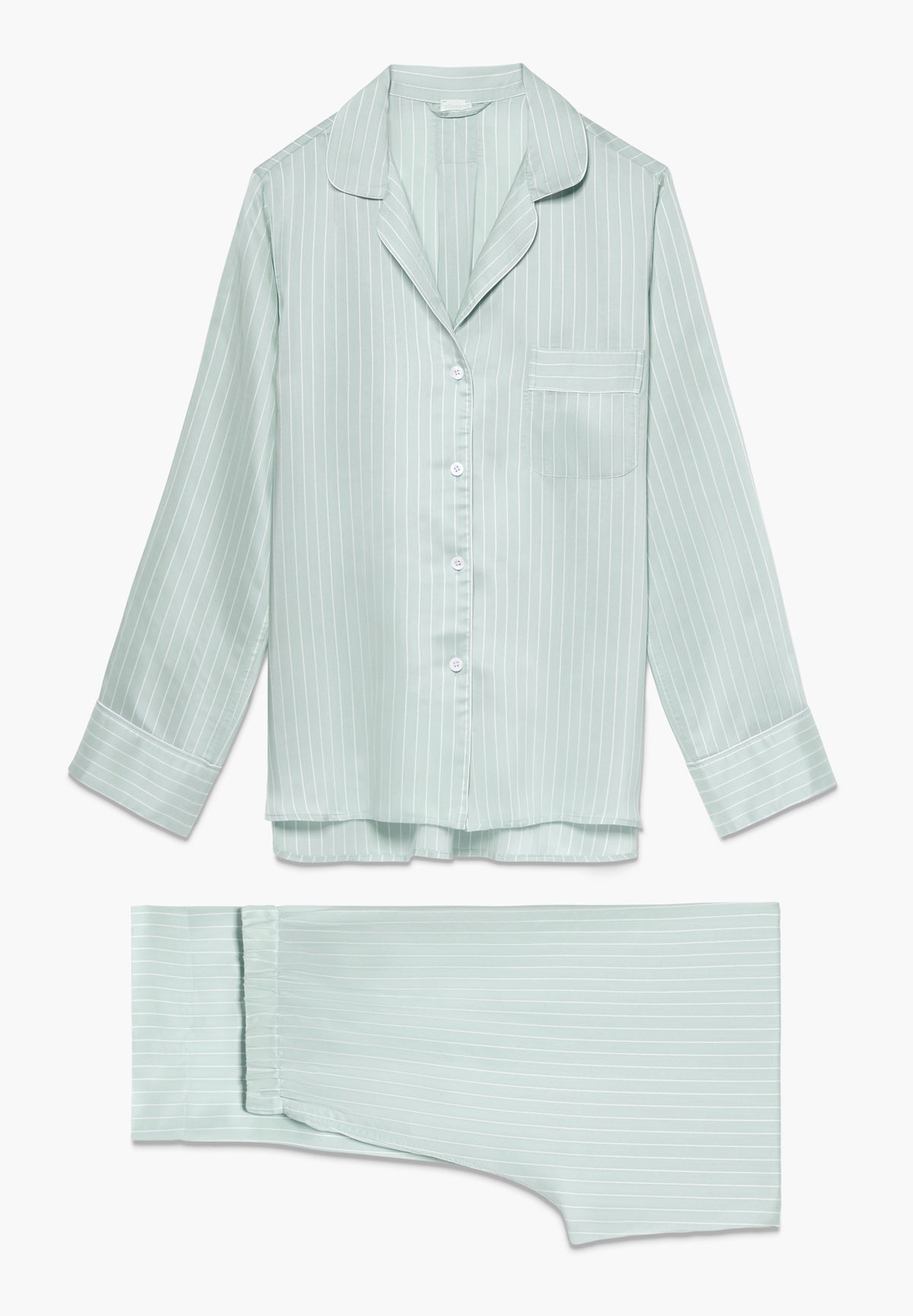 Feminine Stripes | Long pyjamas - sage stripes