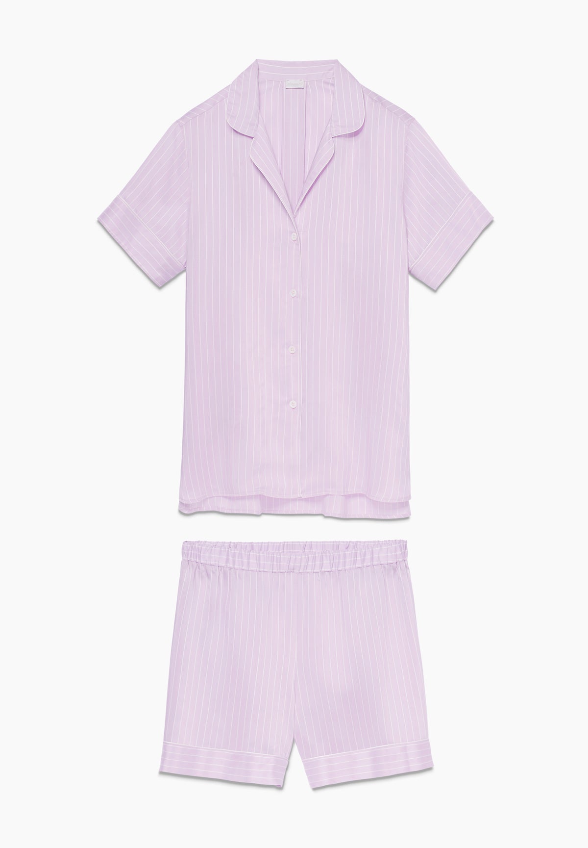 Feminine Stripes | Short pyjamas - lilac stripes
